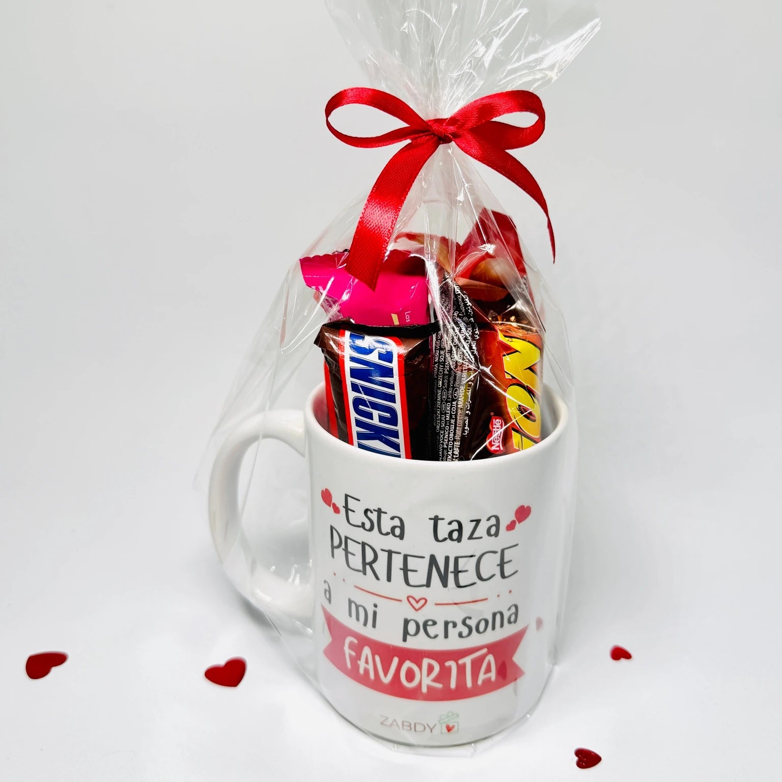 Taza San Valentín “Esta Taza Pertenece A Mi Persona Favorita” Con Chocolates