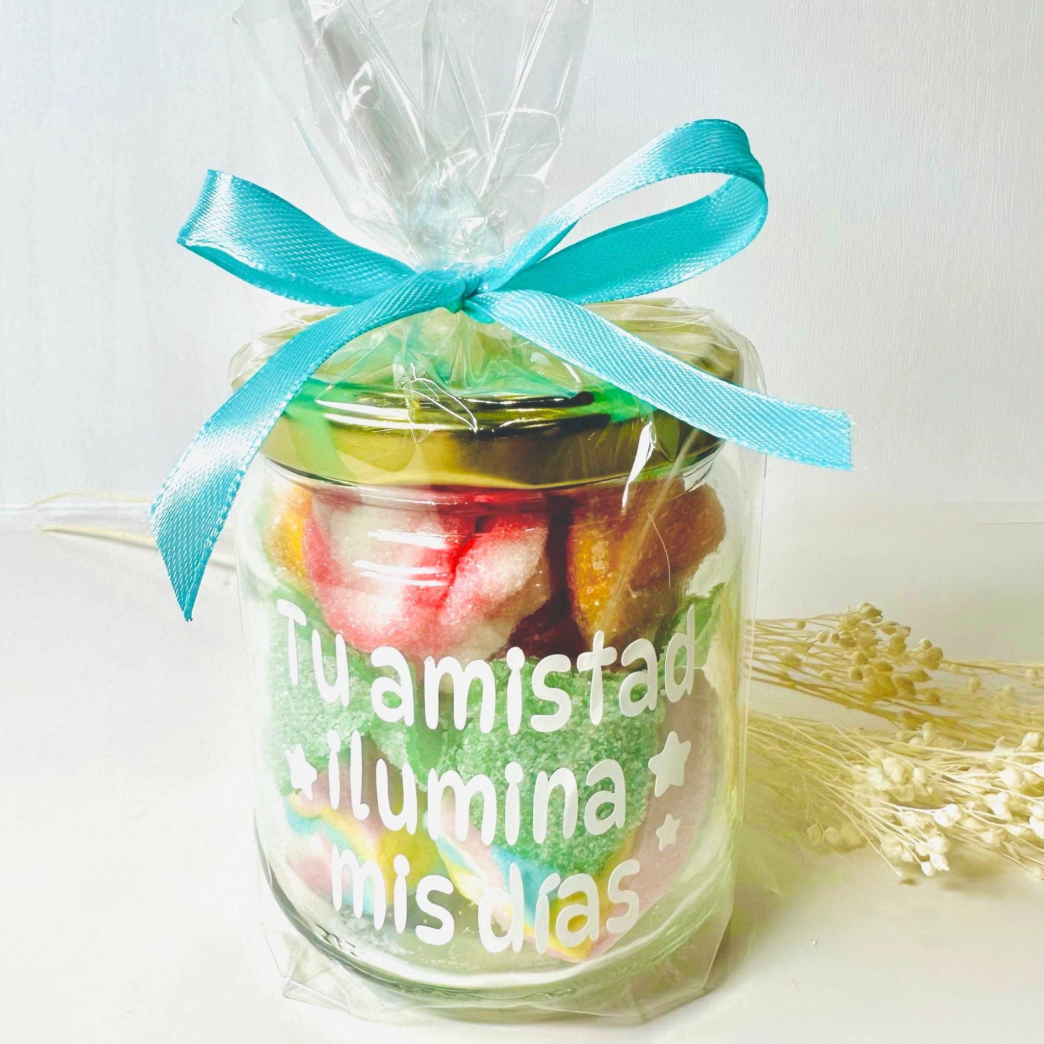 Bote De Gominolas "Tu Amistad Ilumina Mis Días"