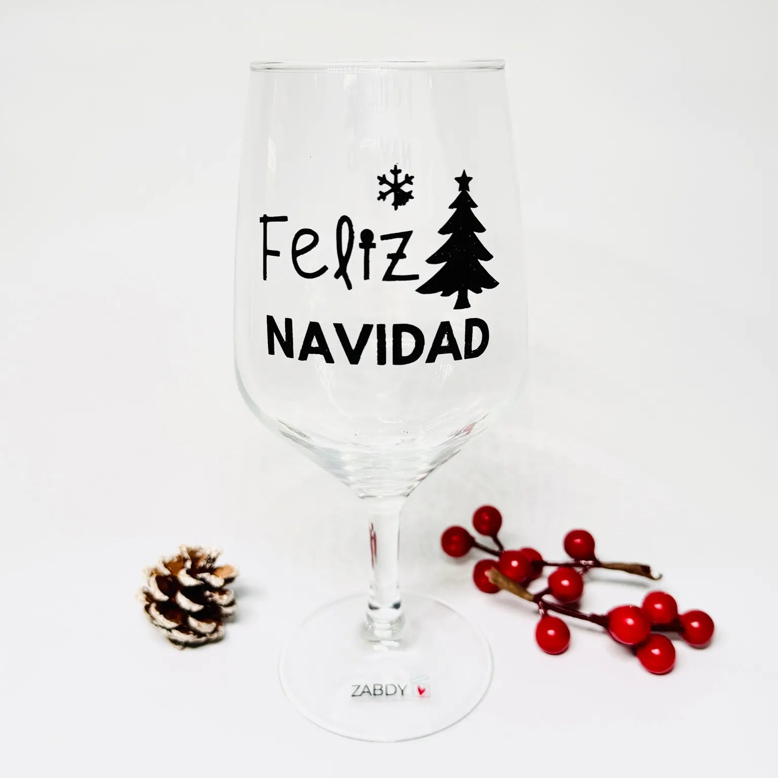 Copa de Vino “Feliz Navidad” – Edición Navideña Pintada a Mano
