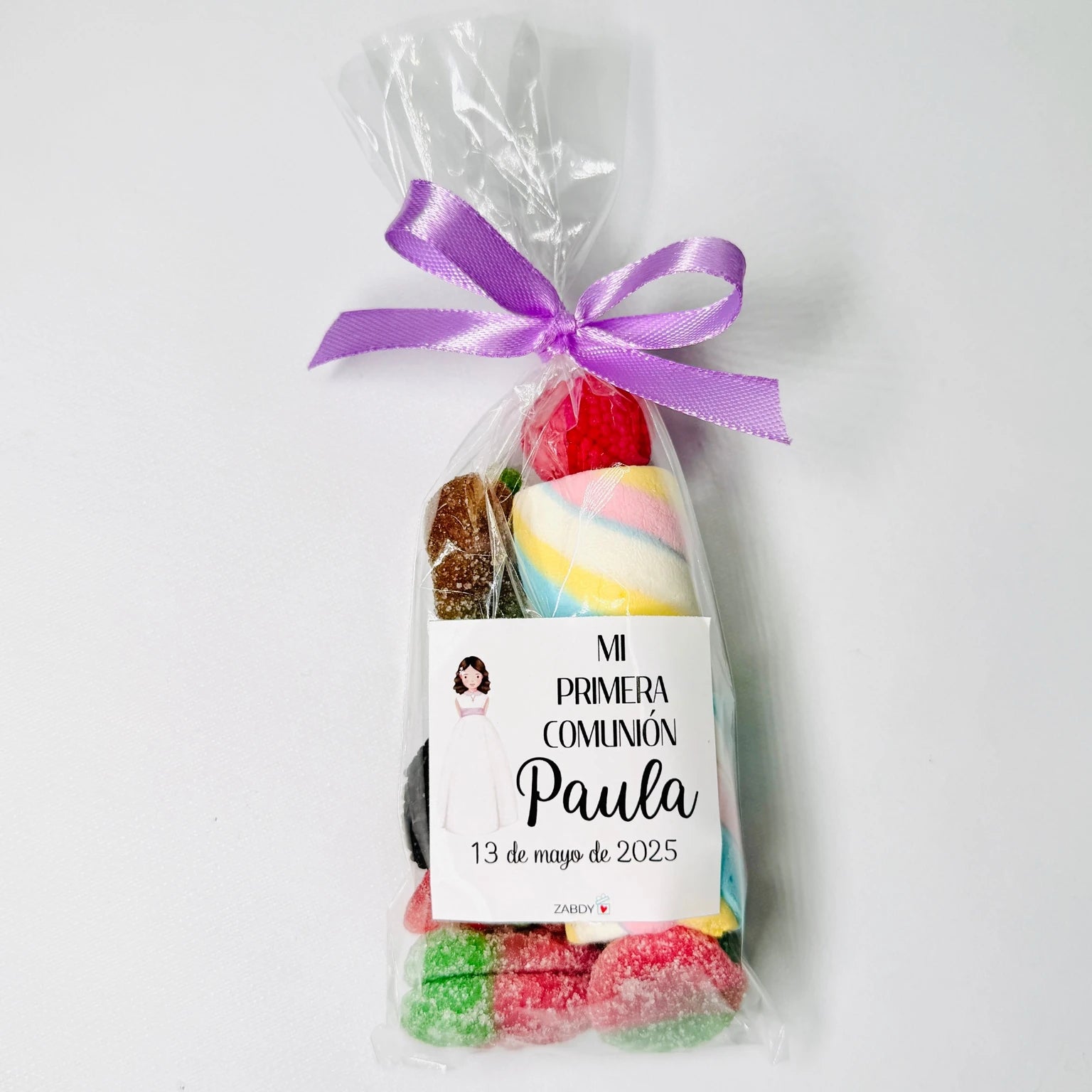 Bolsa De Gominolas Y Nubes Personalizada Para Primera Comunión