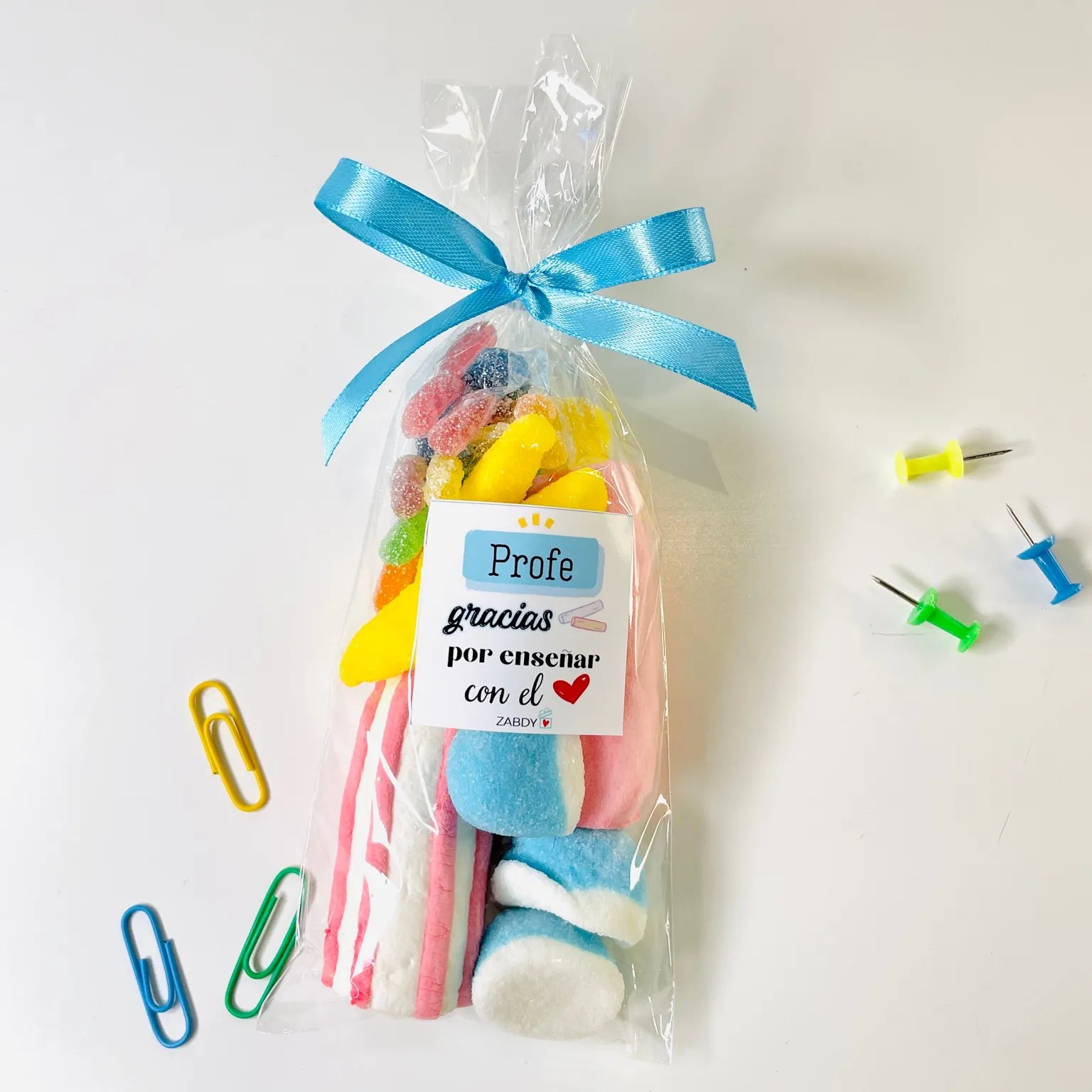Bolsa de Gominolas y Nubes “Profe, gracias por enseñar con el ❤️”