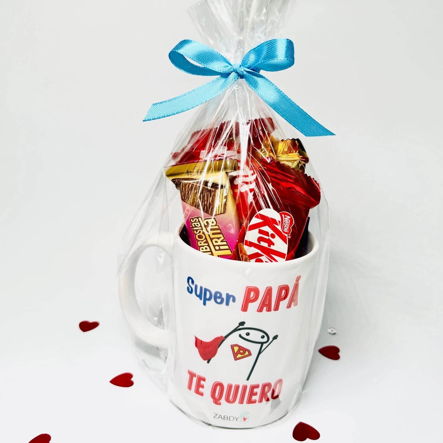 Taza Dulce “Super Papá Te Quiero” Con Chocolatinas