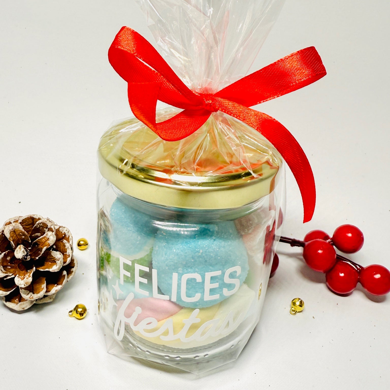 Bote de Gominolas y Nubes – “Felices Fiestas”