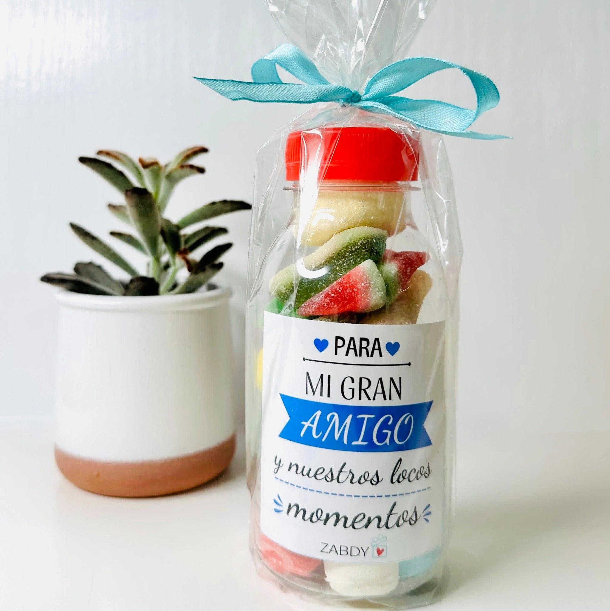 Botella De Gominolas “Para Mi Gran Amigo Y Nuestros Locos Momentos”