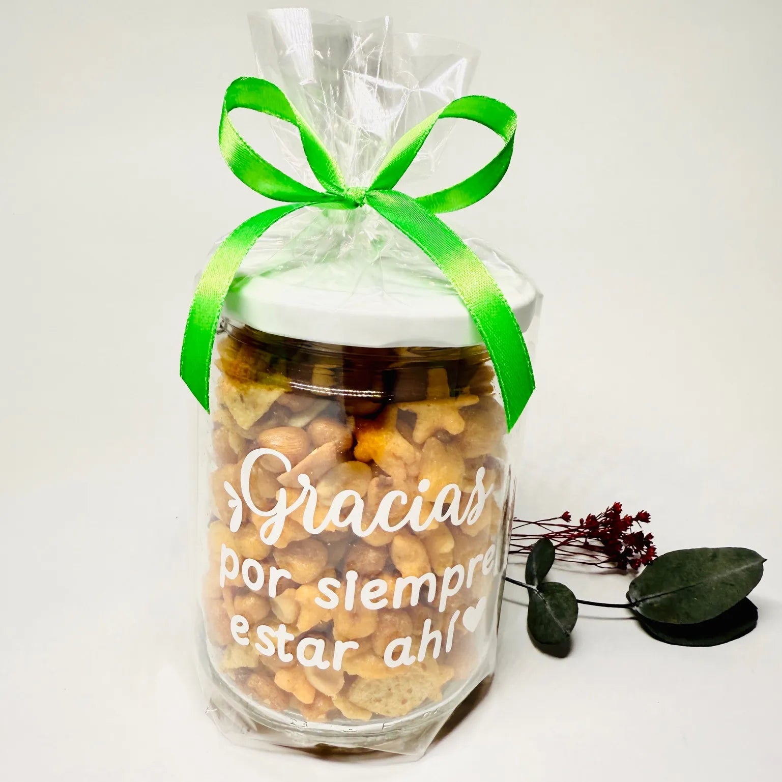 Bote de Cóctel de Frutos Secos – “Gracias por Siempre Estar Ahí”