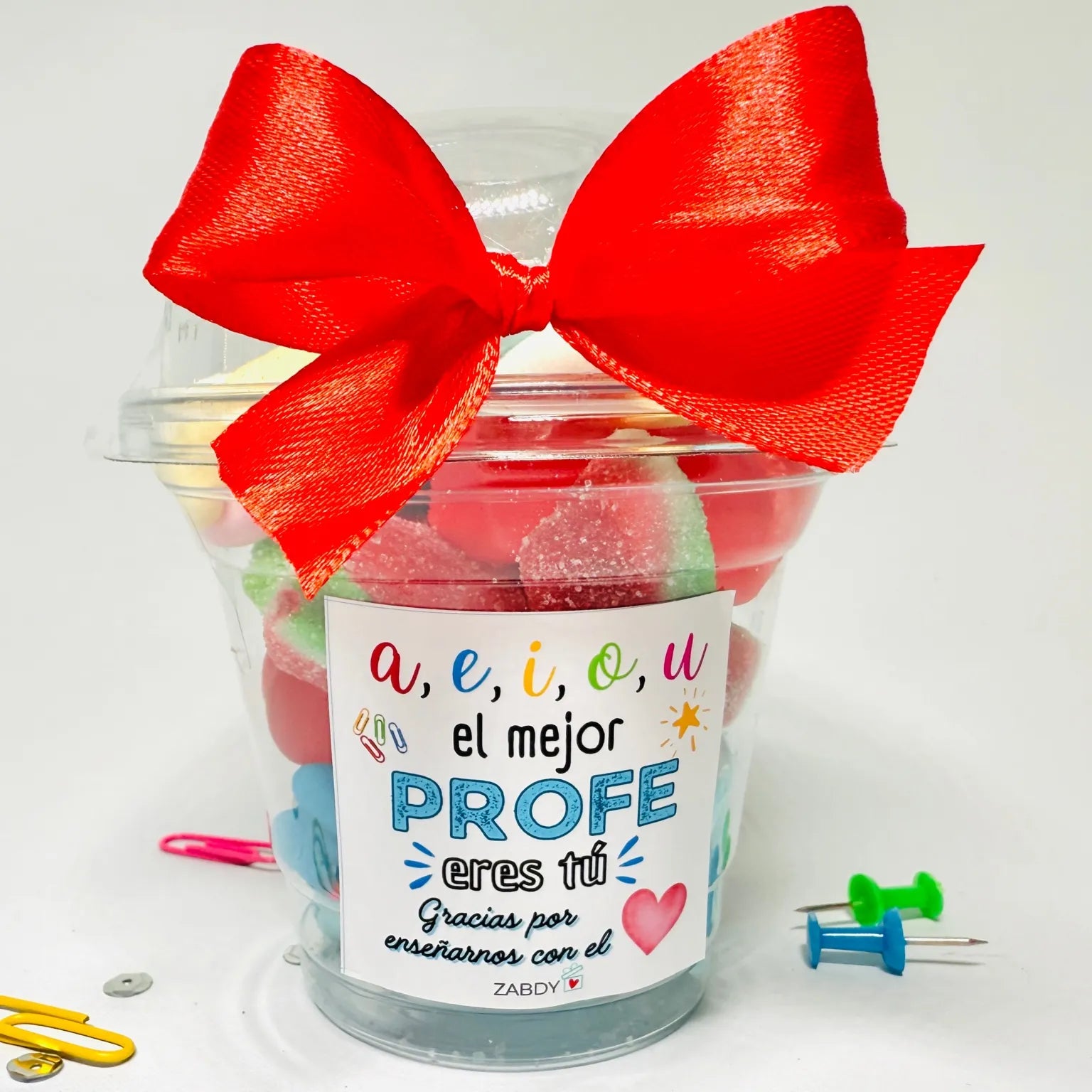 Vaso de Gominolas “El Mejor Profe” – Detalle dulce