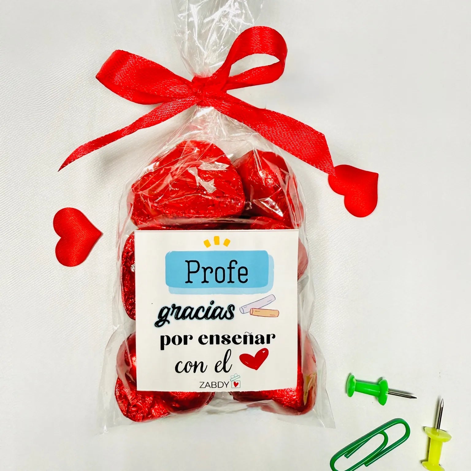 Bombones de Corazón “Profe, gracias por enseñar con el ❤️” – Detalle Dulce de Agradecimiento