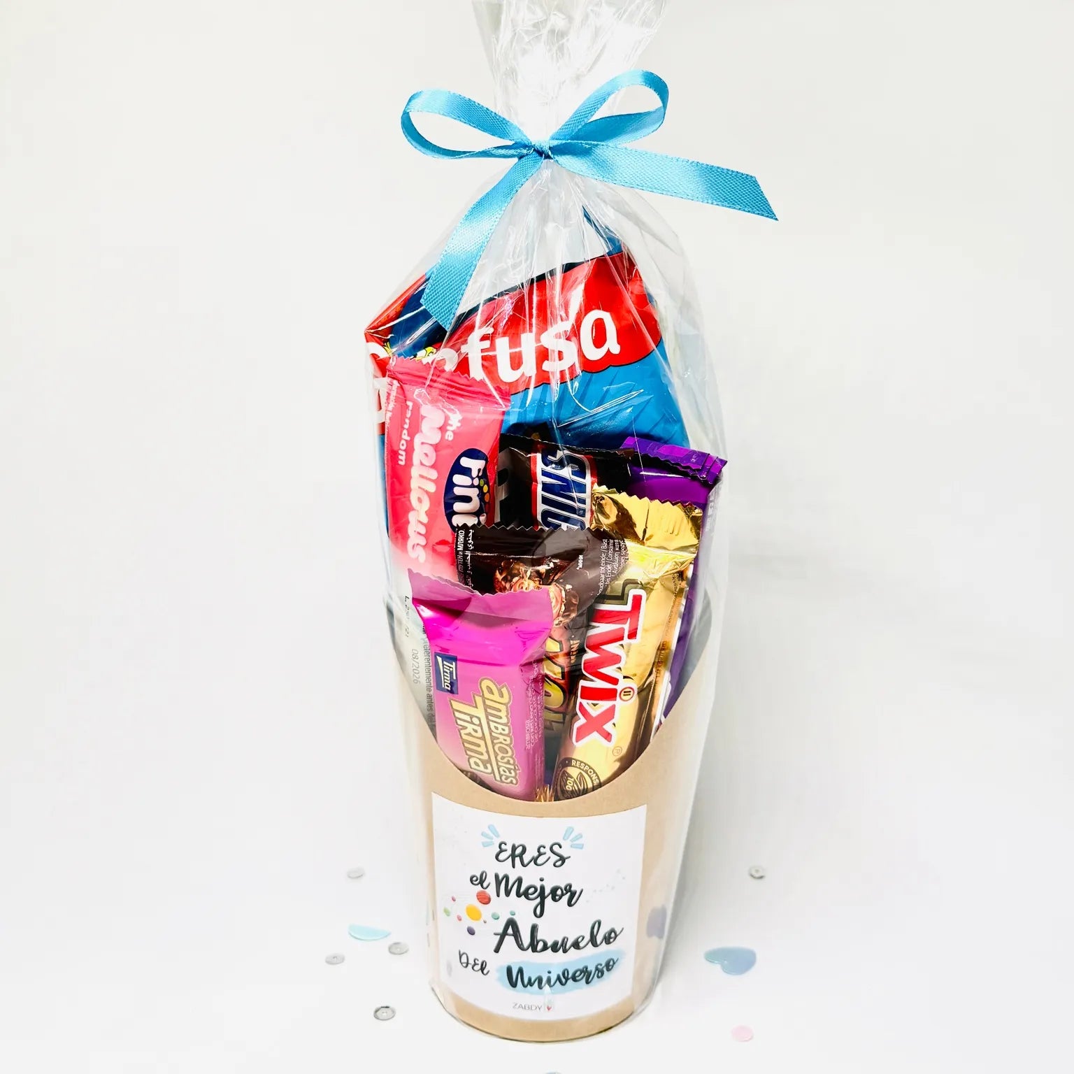 Composición En Vaso Kraft – Personalización Para Abuelo