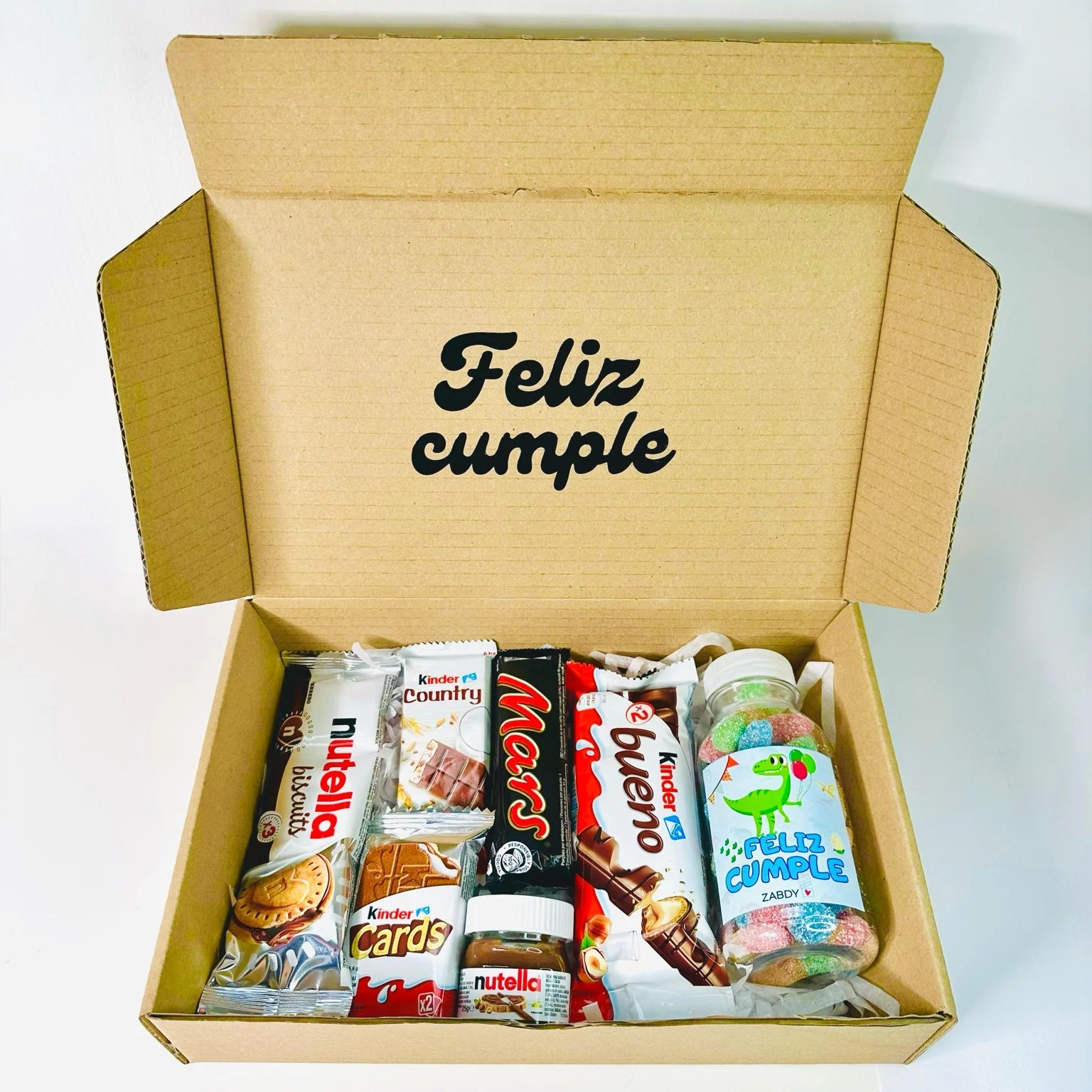 Caja Sorpresa "Feliz Cumple" Para Niños Con Chocolates Y Gominolas