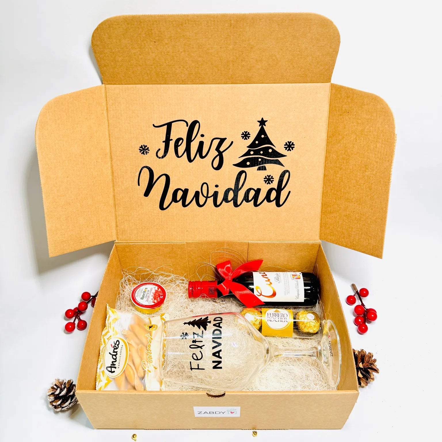 Caja Regalo Navidad con Copa Personalizada – Detalle Navideño Premium