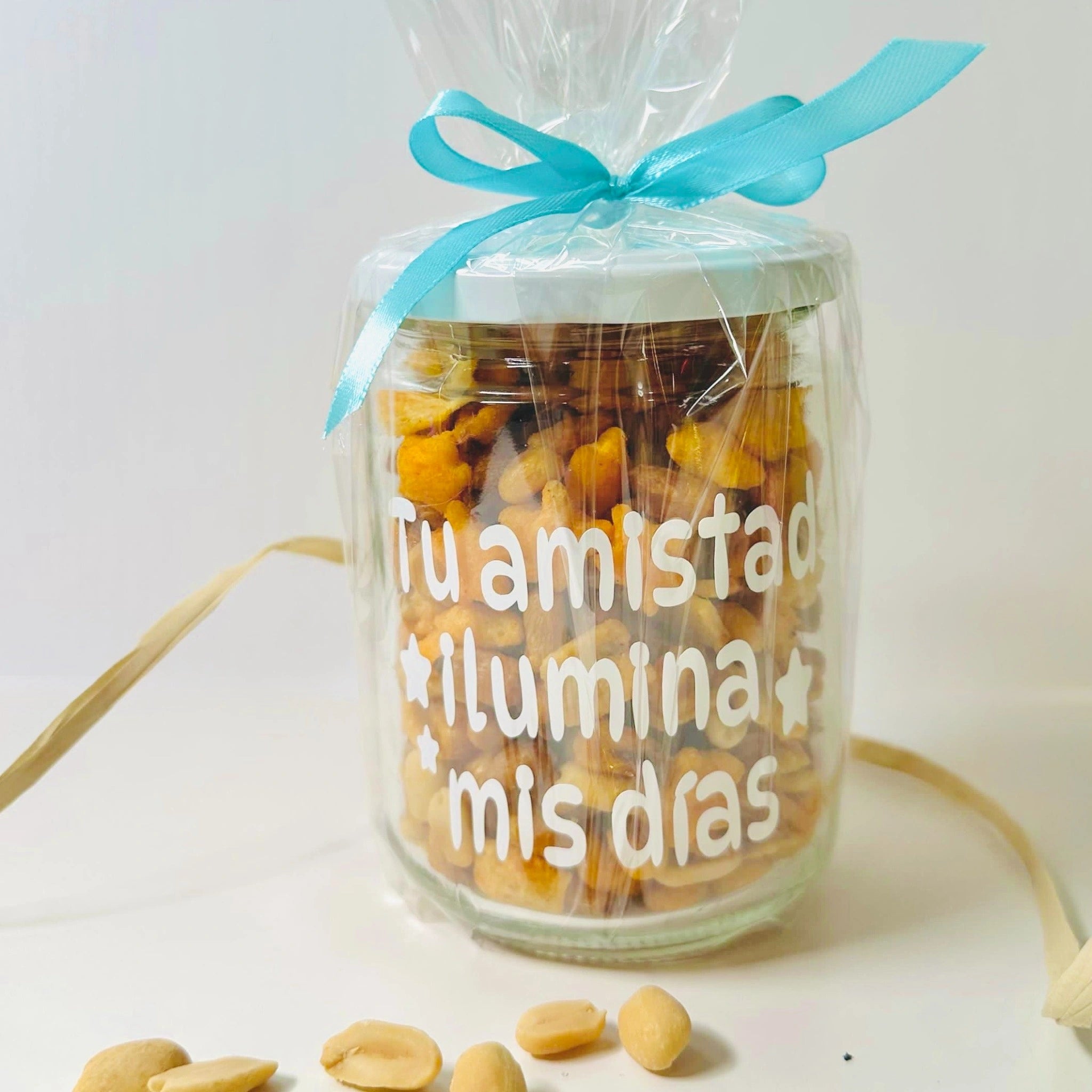 Bote De Frutos Secos “Tu Amistad Ilumina Mis Días” – Detalle Bonito Para Amistades Especiales