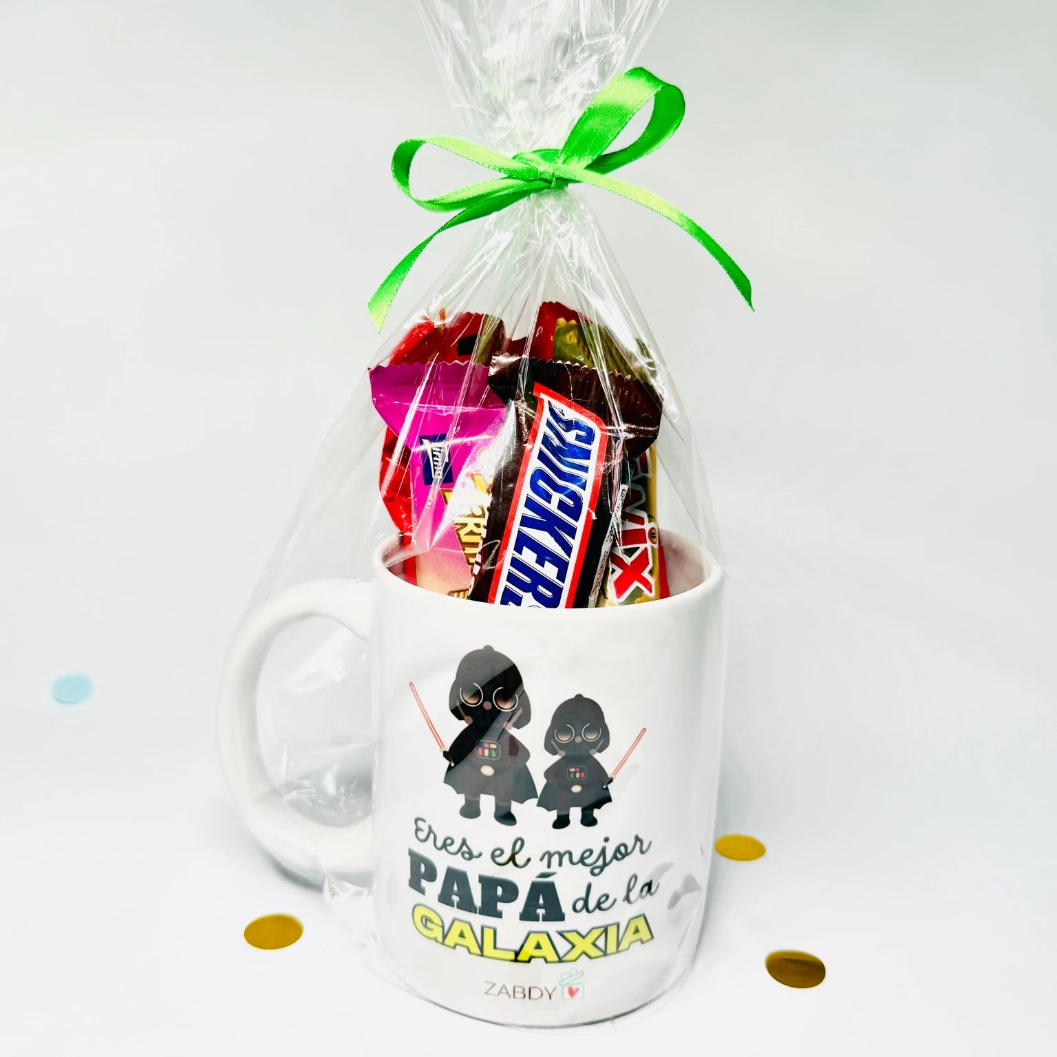 Taza Con chocolatinas – “Eres El Mejor Papá De La Galaxia”
