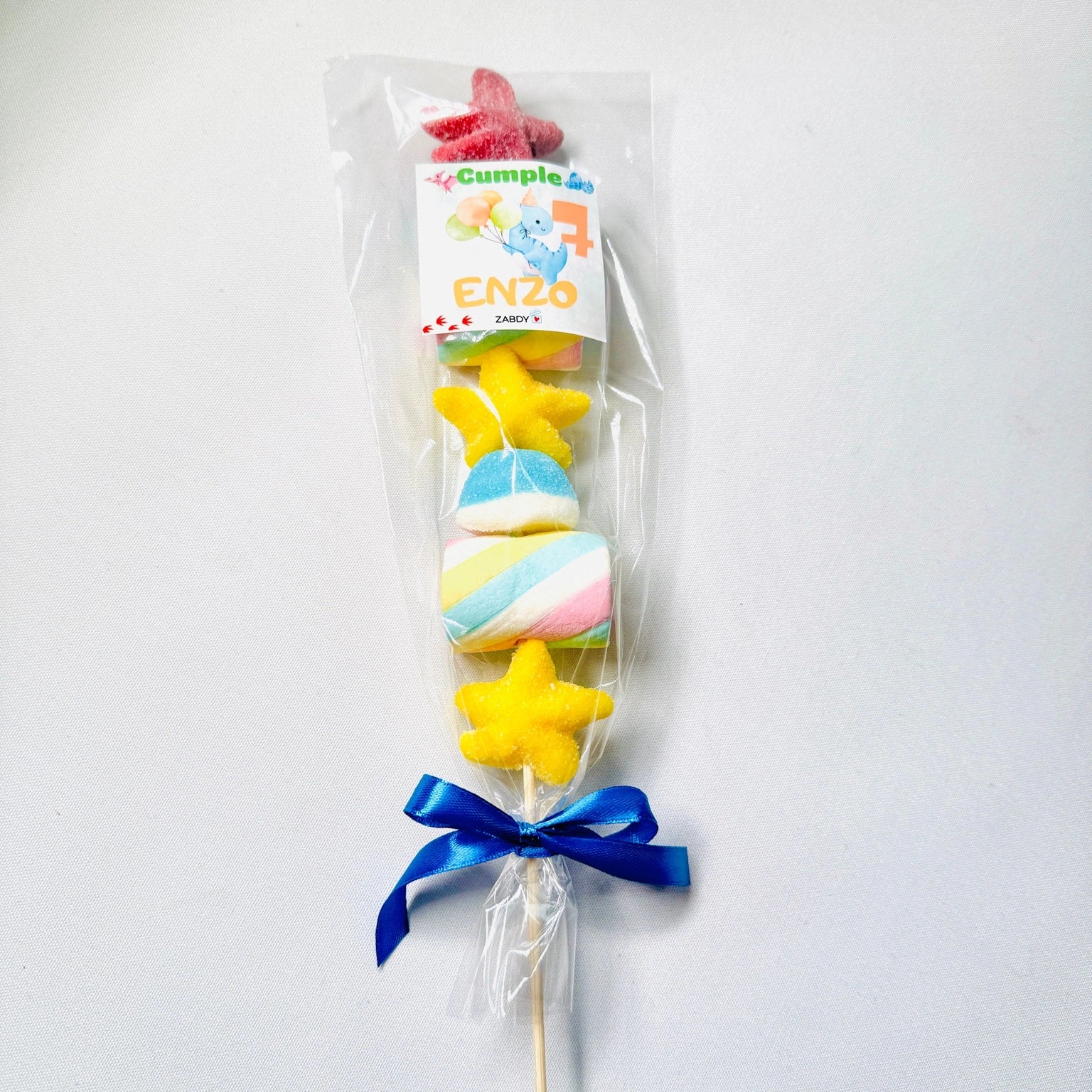 Brocheta de Gominolas y Nubes Dinosaurio