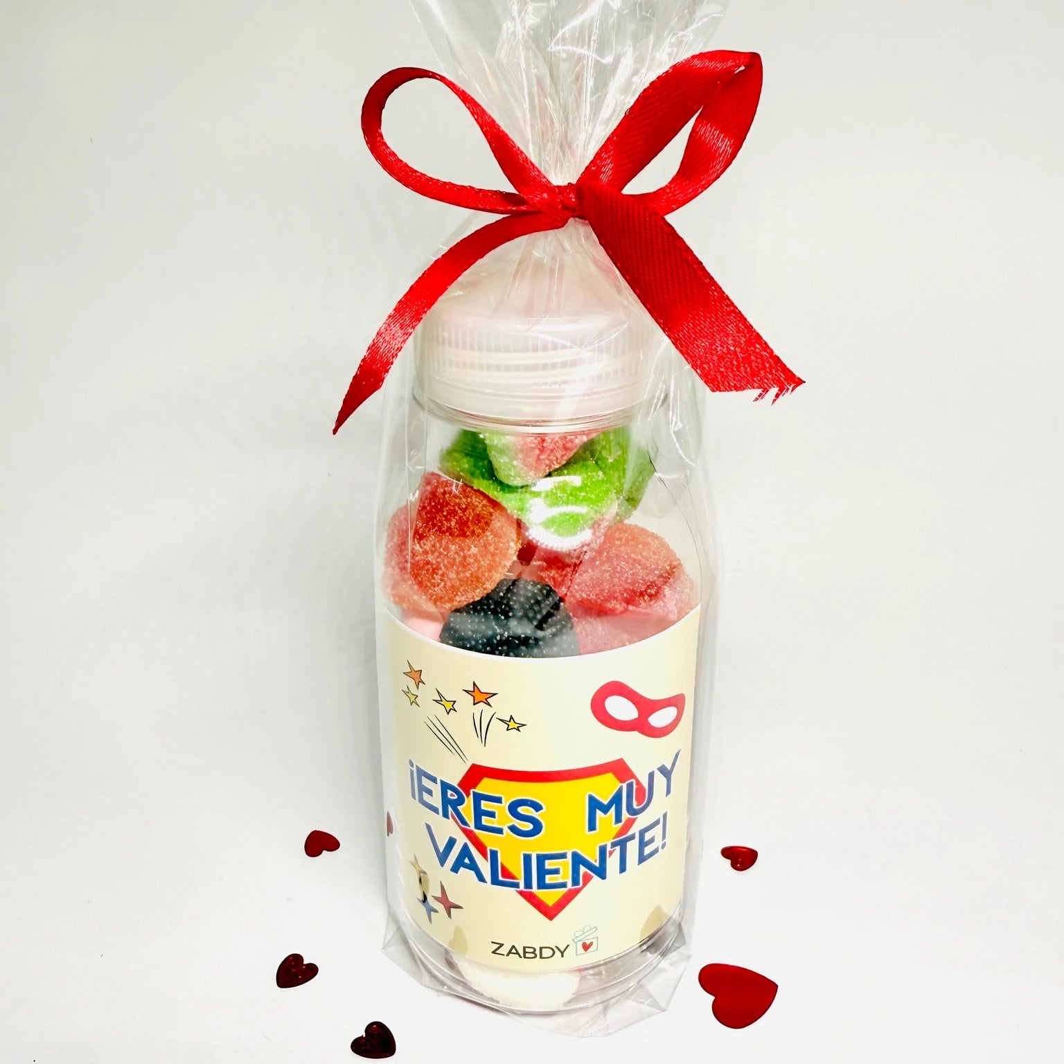 Botella Dulce “¡Eres Muy Valiente!” – Gominolas y Nubes