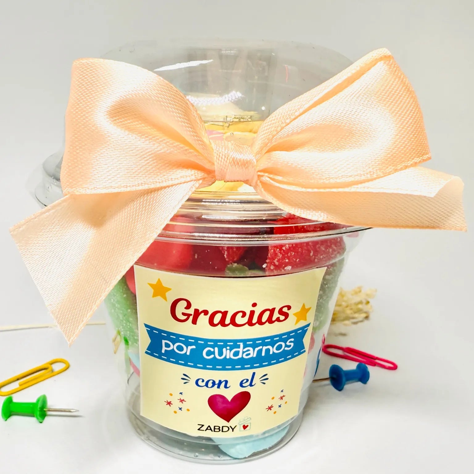 Vaso de Gominolas y Nubes – “Gracias por cuidarnos”