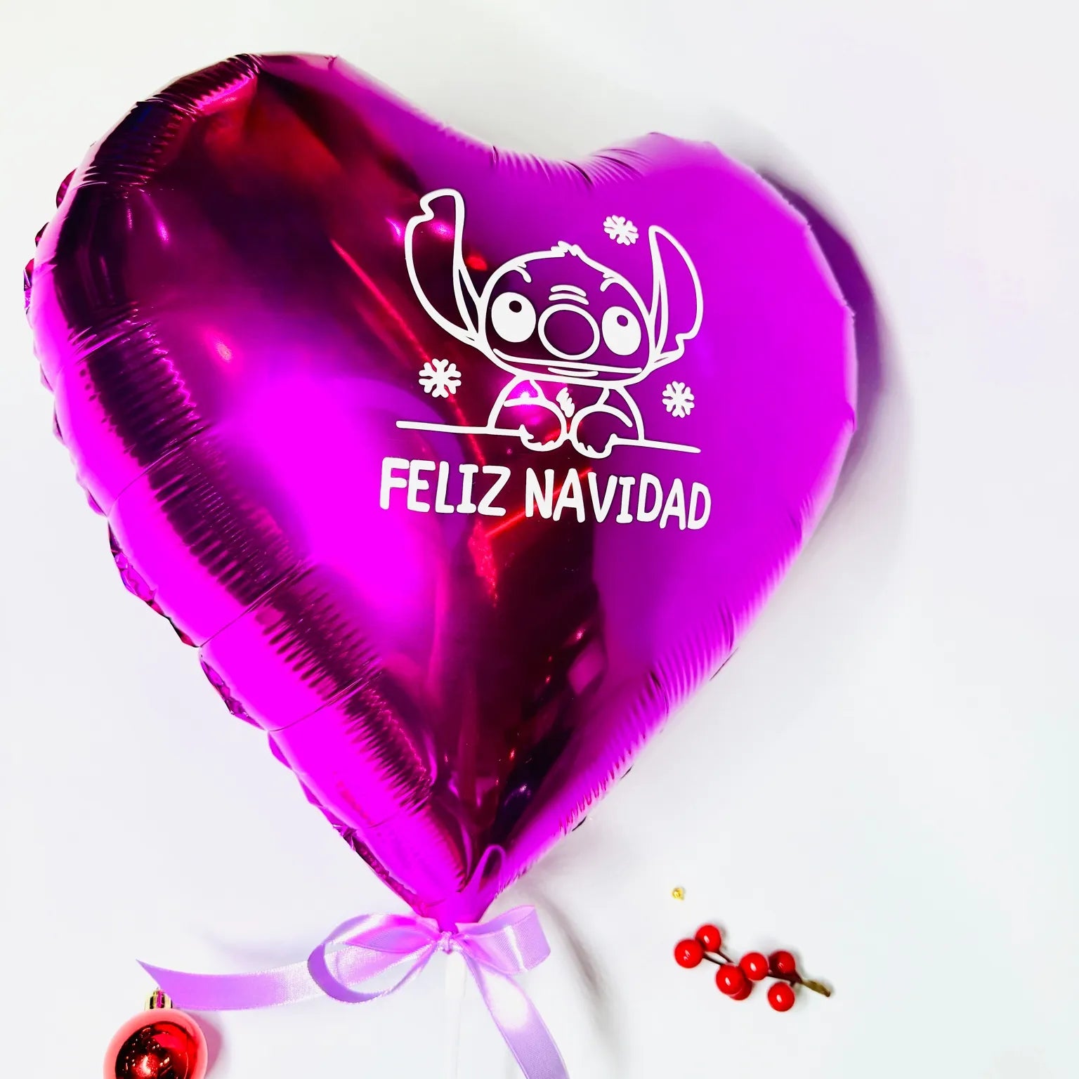 Globo Corazón Stitch “Feliz Navidad”
