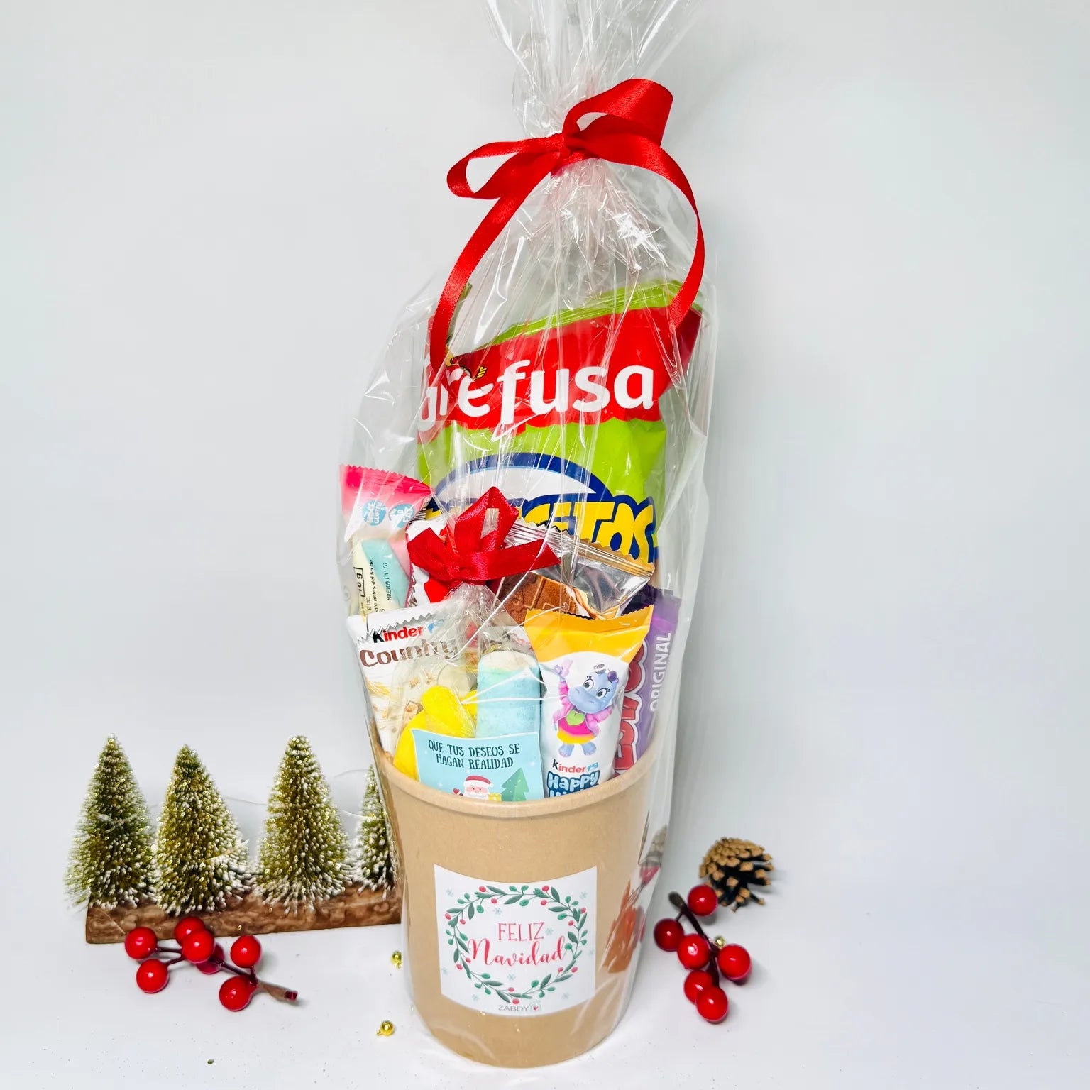 Tarro Kraft Navideño Personalizado con Dulces | Regalo Original de Navidad