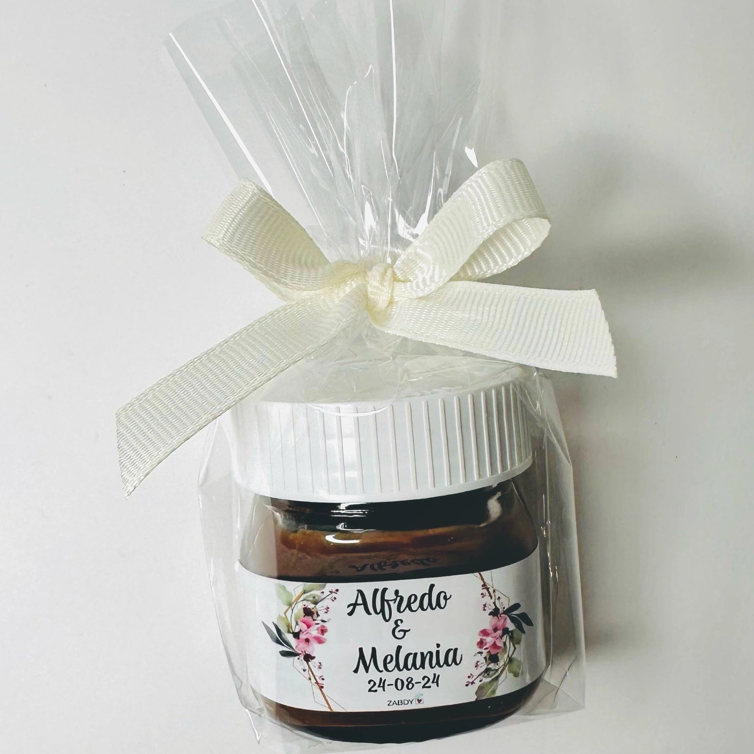 Bote Mini de Nutella Personalizado para Bodas | Detalle Dulce para Invitados