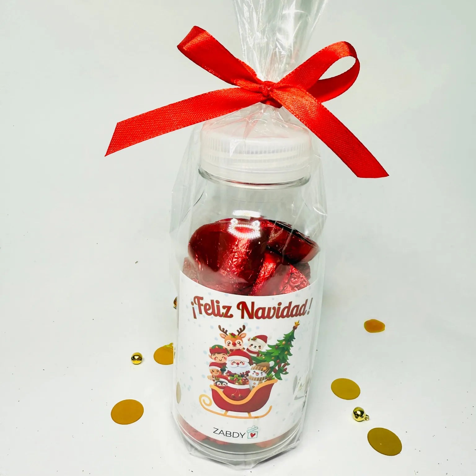 Botella de Bombones de Corazón – Feliz Navidad