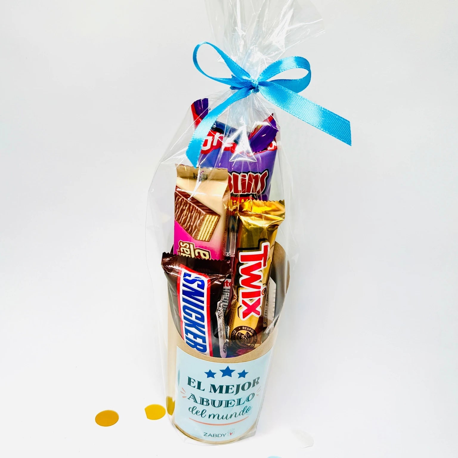 Composición en Vaso Kraft “El Mejor Abuelo del Mundo”