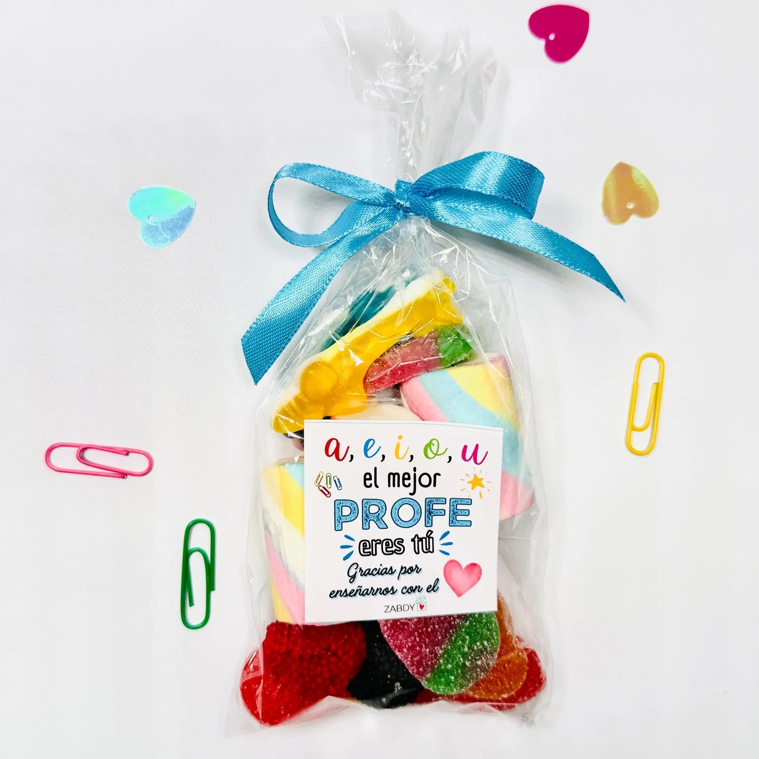 Bolsa de Gominolas y Nubes “Para el Mejor Profe” – Regalo Dulce de Agradecimiento