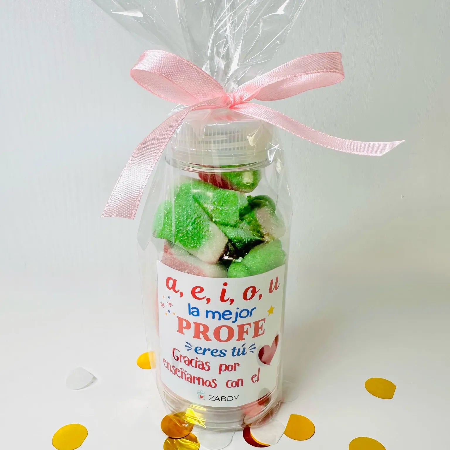 Botella de Gominolas y Nubes para Profesores – Regalo Original de Agradecimiento