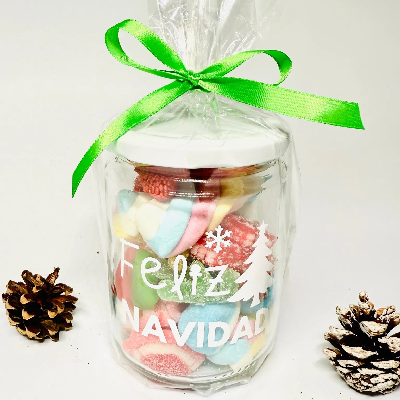 Bote de Gominolas y Nubes “Feliz Navidad”