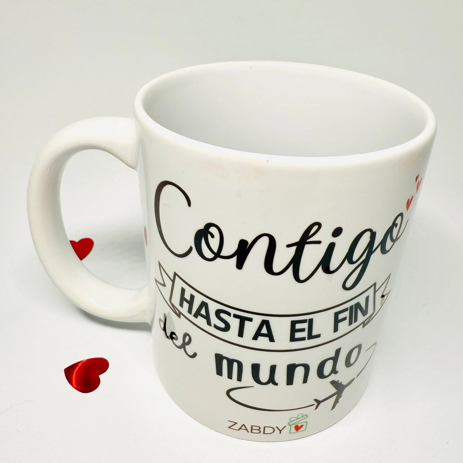 Taza “Contigo Hasta El Fin Del Mundo” Regalo Romántico