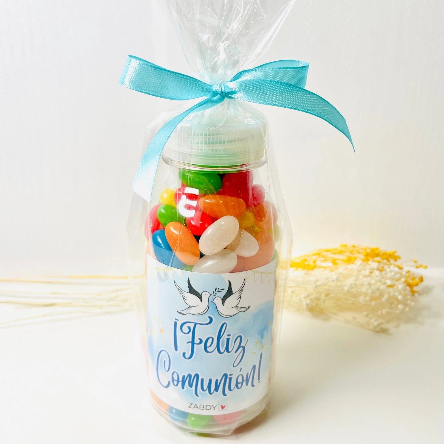 Botella de Judías Dulces para Primera Comunión – Detalle Personalizado para Invitados