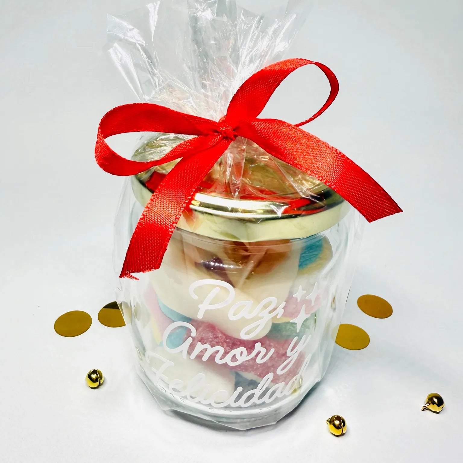 Bote de Gominolas y Nubes Paz Amor y Felicidad