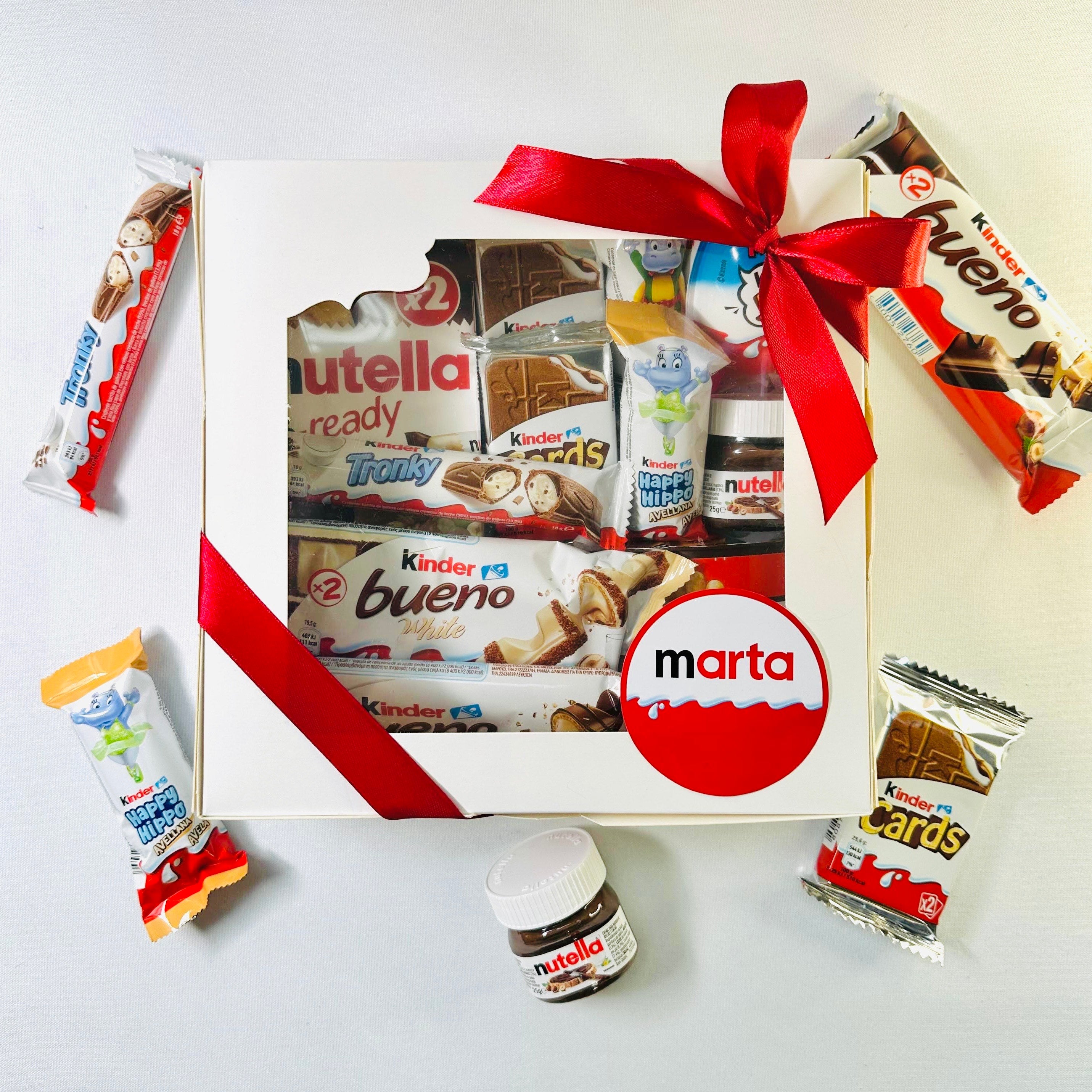 Caja Regalo Kinder y Nutella Personalizada Nombre