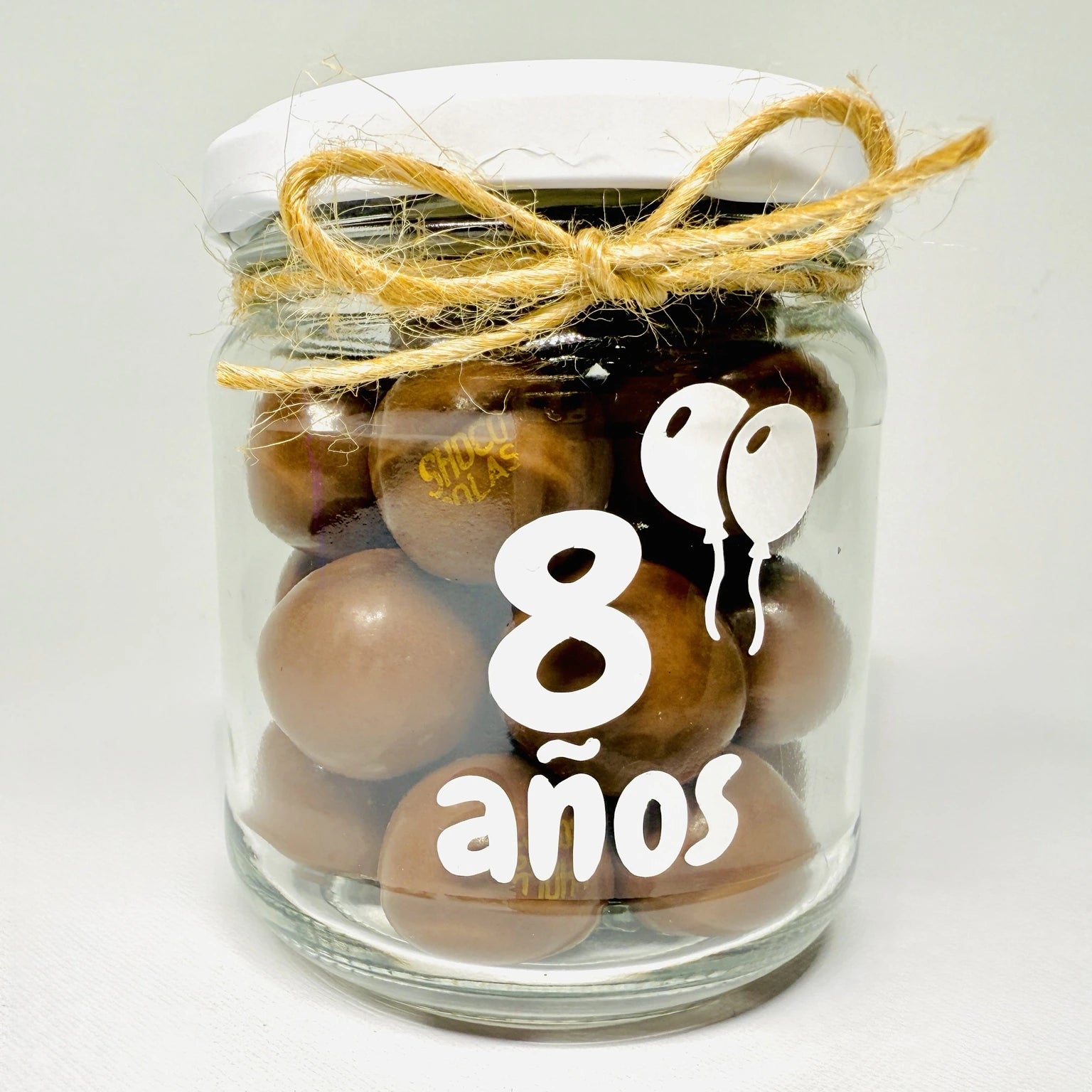 Bote de Bolas de Chocolate Personalizado Cumpleaños