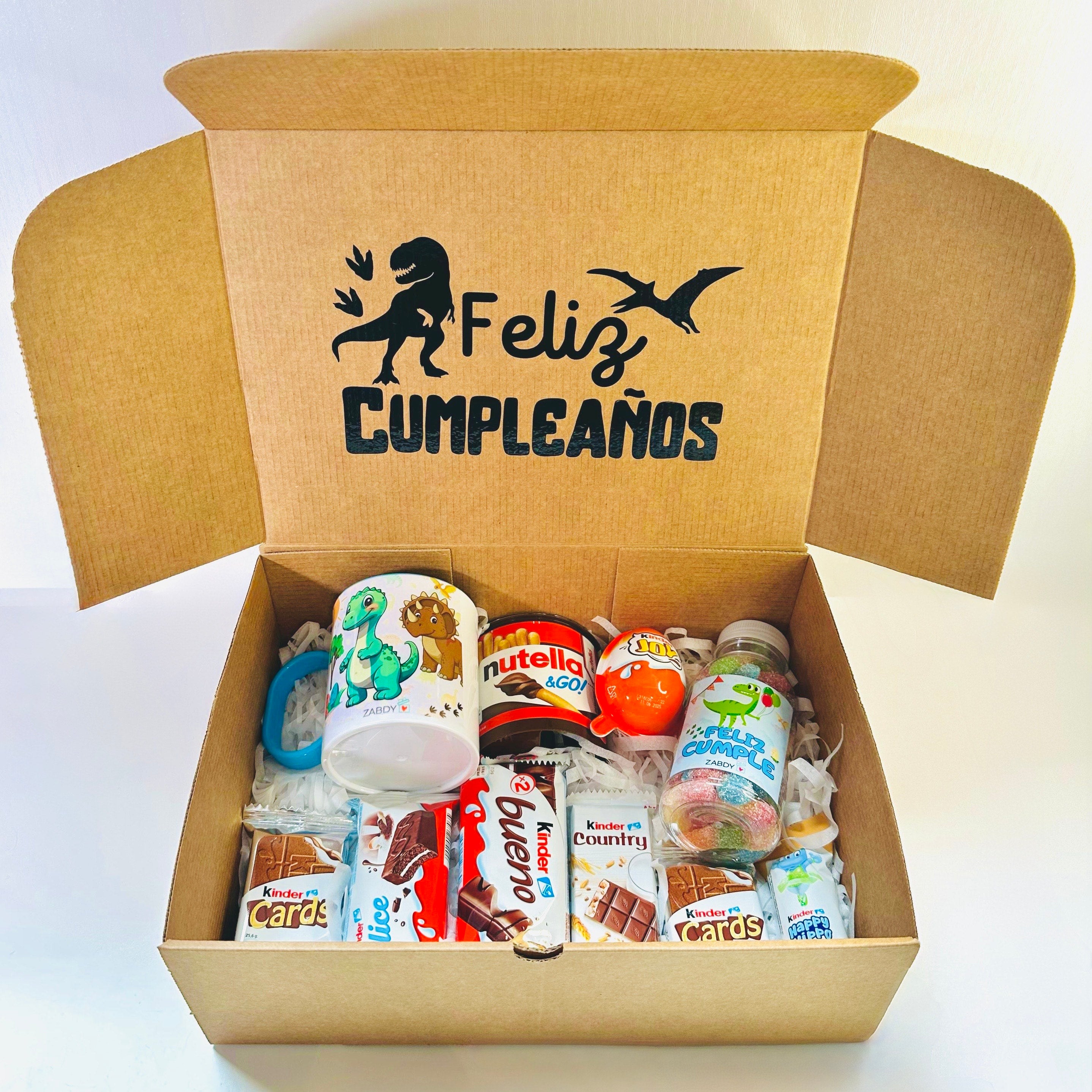 Caja Regalo Feliz Cumple Dinosaurios
