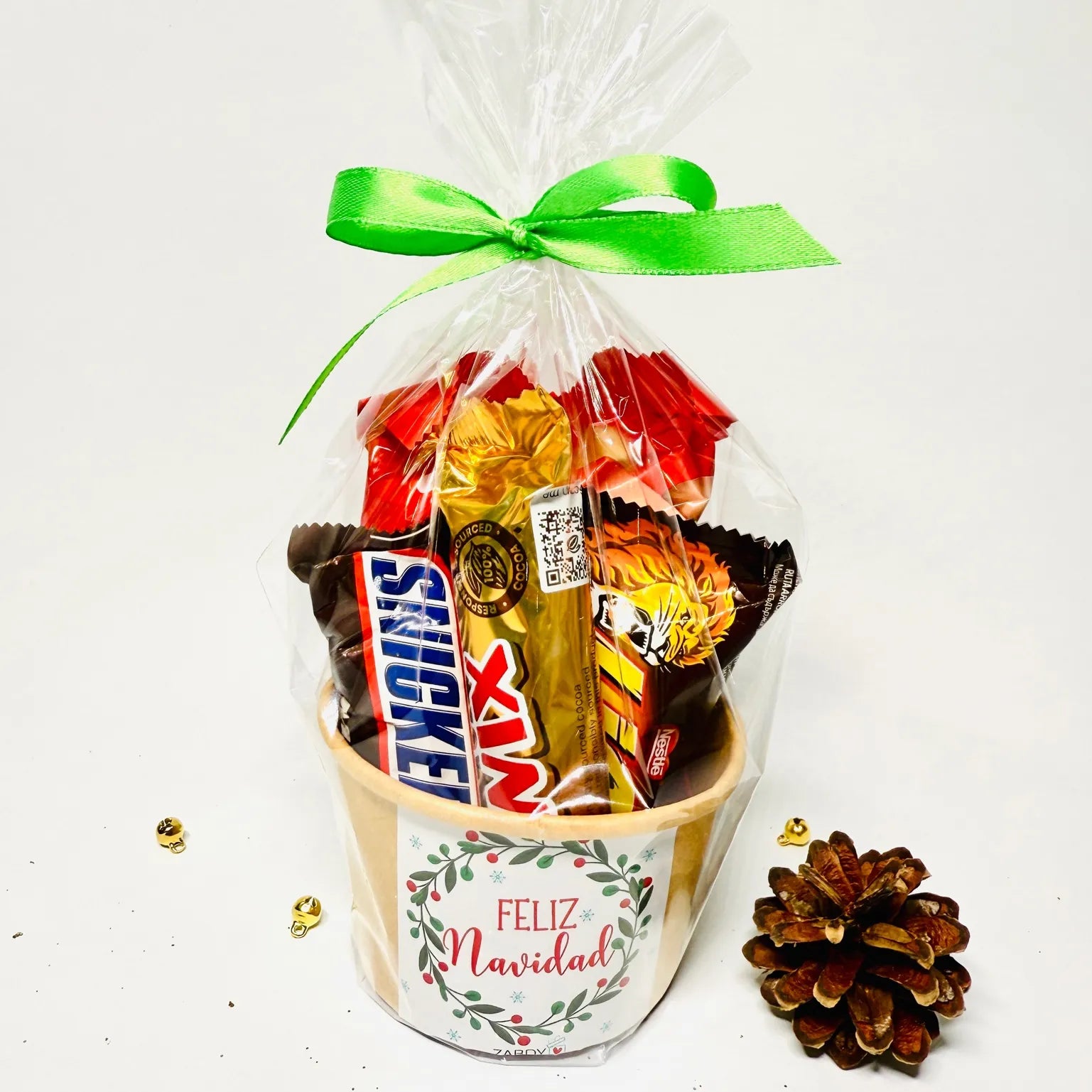 Tarro Kraft Mini con Chocolates – Regalo Navideño Dulce y Perfecto