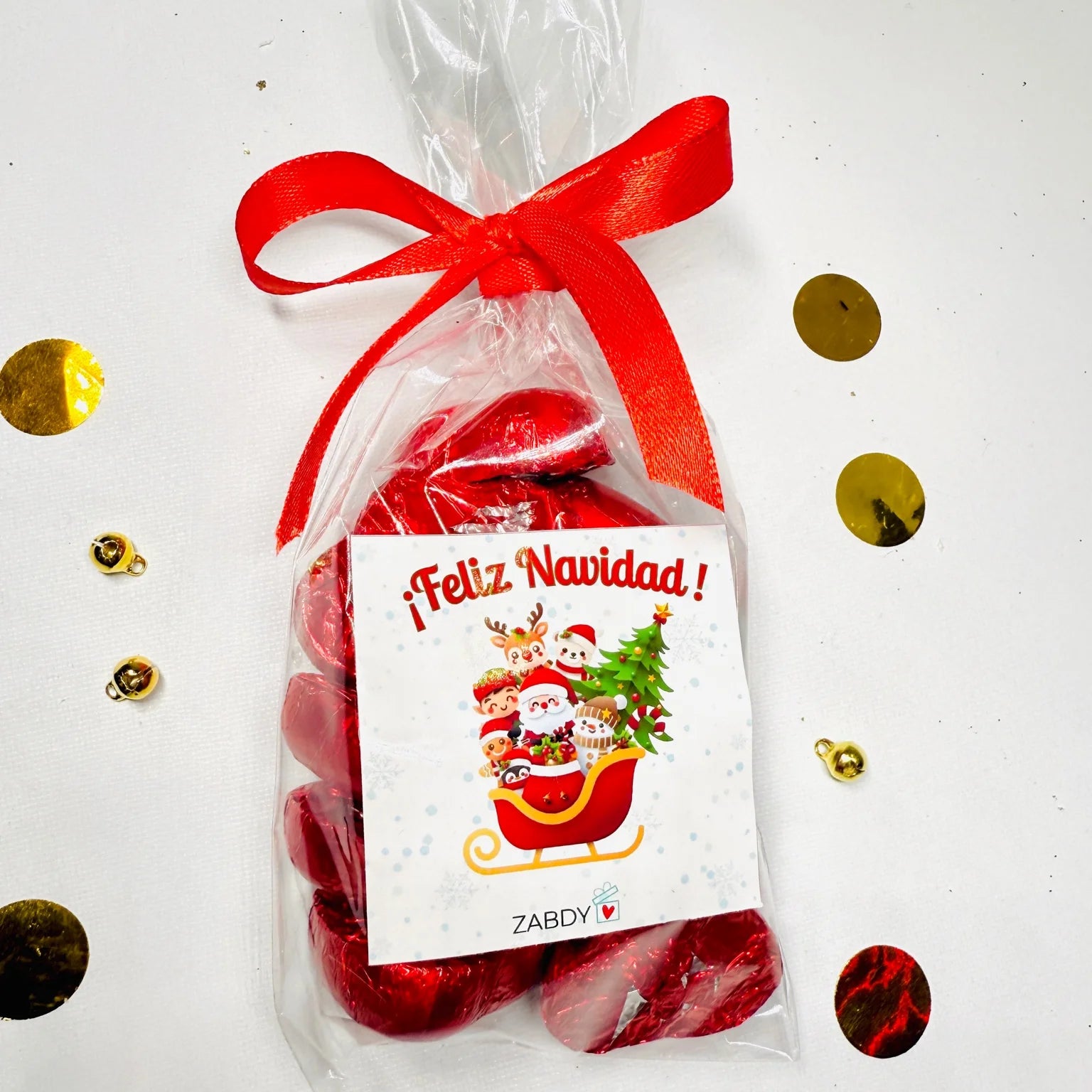Bolsa Bombones Corazón Feliz Navidad