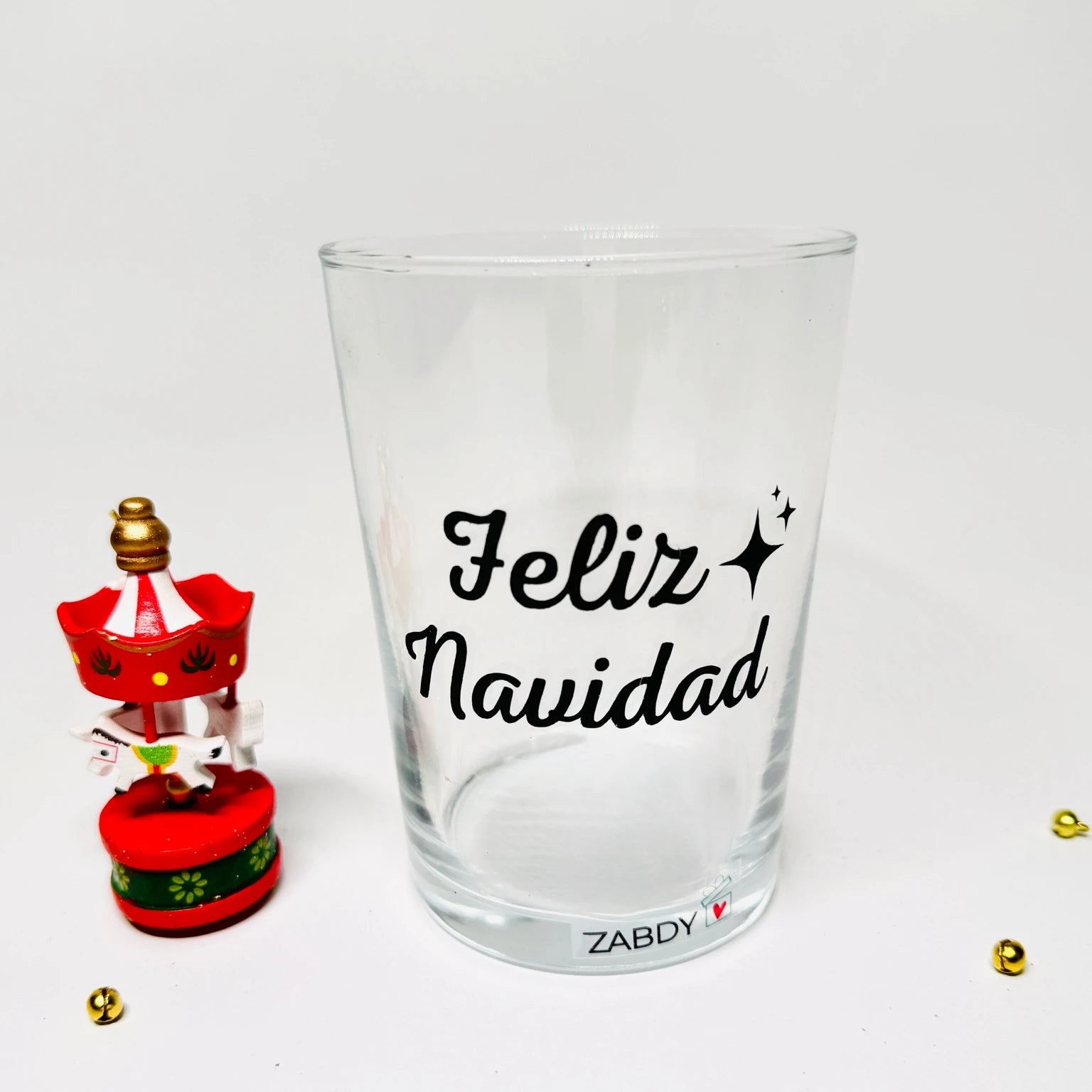 Vaso Navideño “Feliz Navidad” Pintado a Mano – Ideal para Bebidas Frías