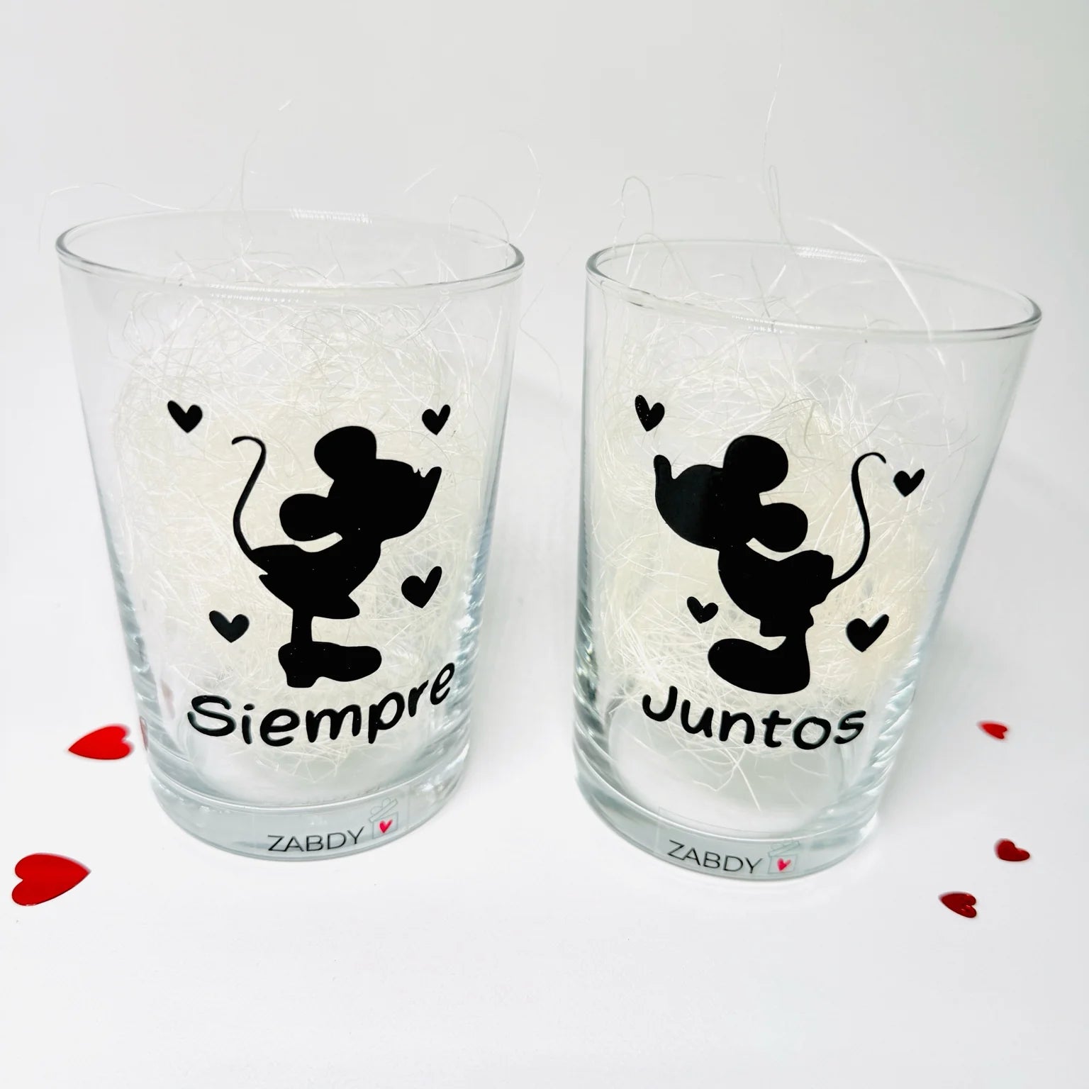 Vasos De Cristal Para Pareja Pintados A Mano Siempre Juntos