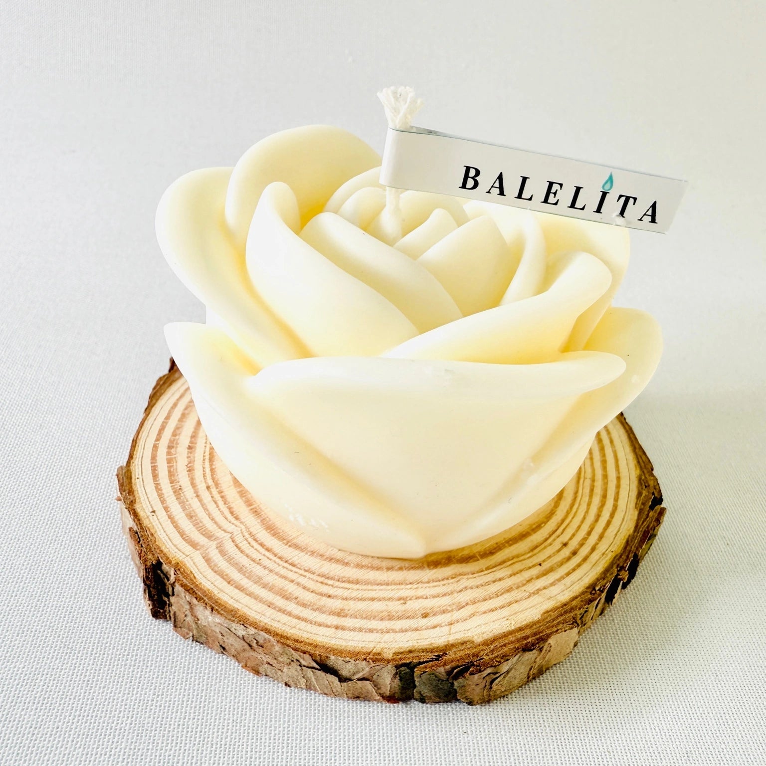 Vela de Soja en Forma de Rosa Personalizada para Bodas | Detalle Natural y Elegante