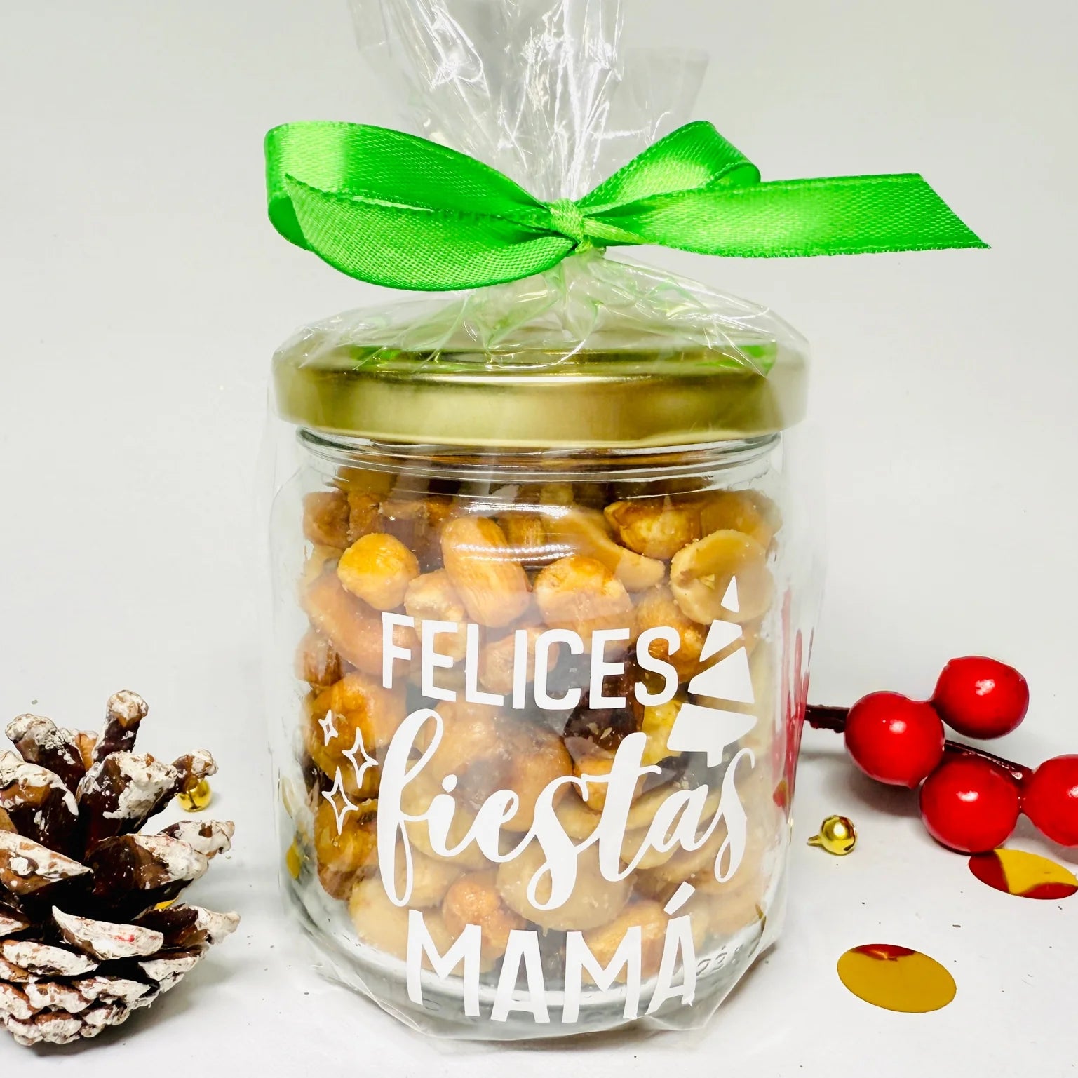 Bote de Frutos Secos “Felices Fiestas Mamá”