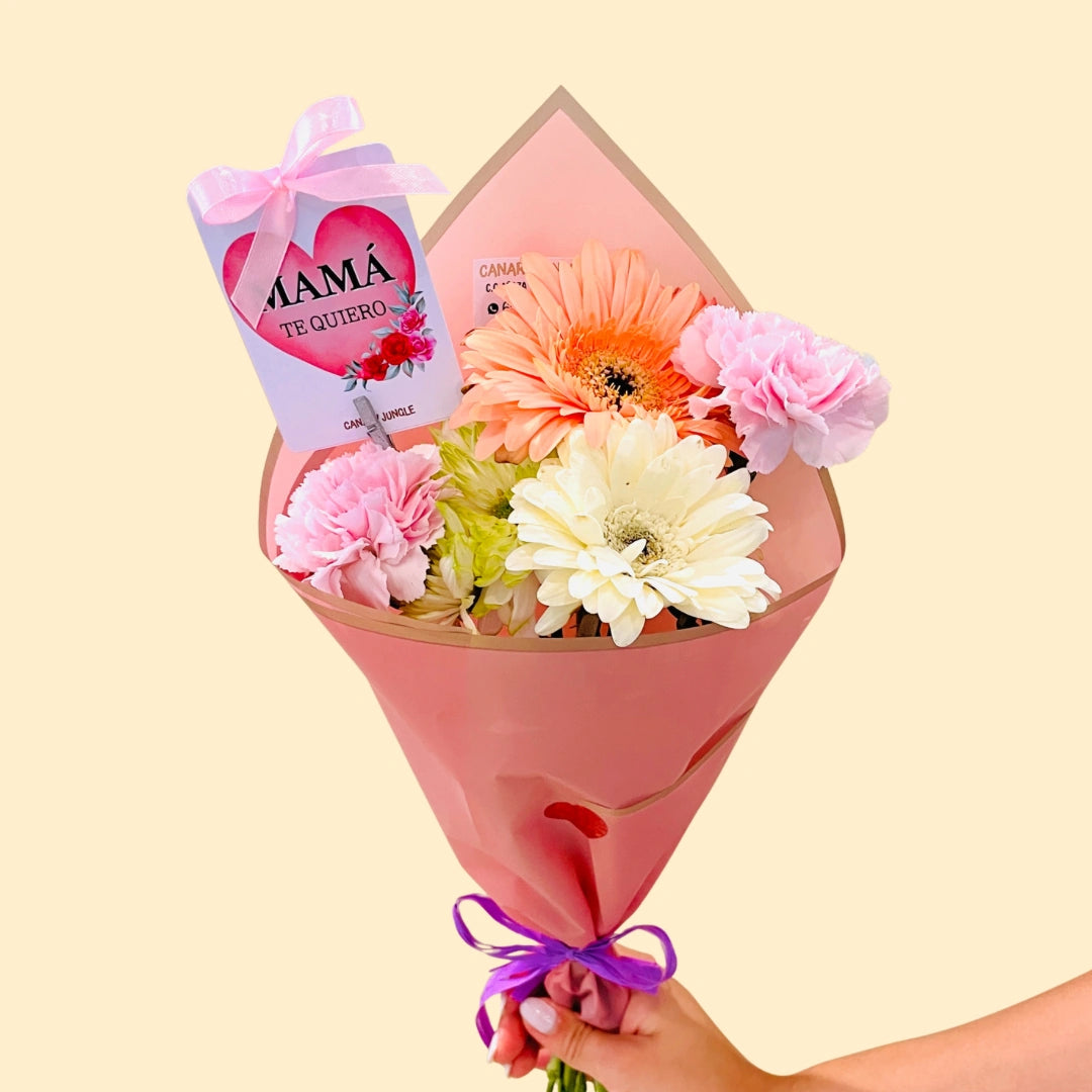 Ramo Variado con Tarjeta “Mamá, Te Quiero” – Flores de Colores para Regalar Amor