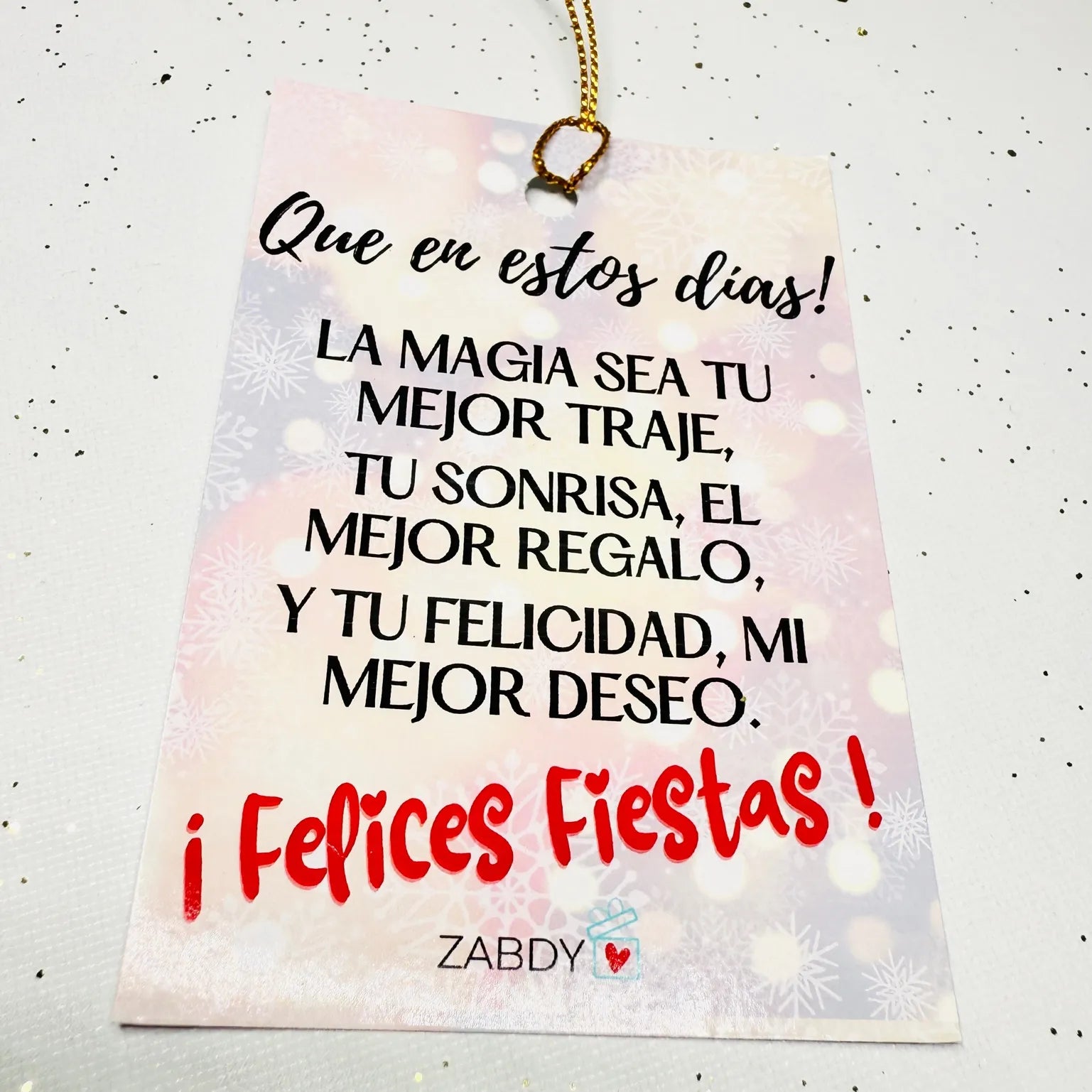 Mini Tarjeta Frase Motivadora Felices Fiestas