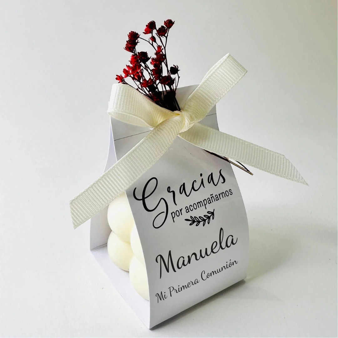 Vela Cubo Tarjeta Personalizada Decorada