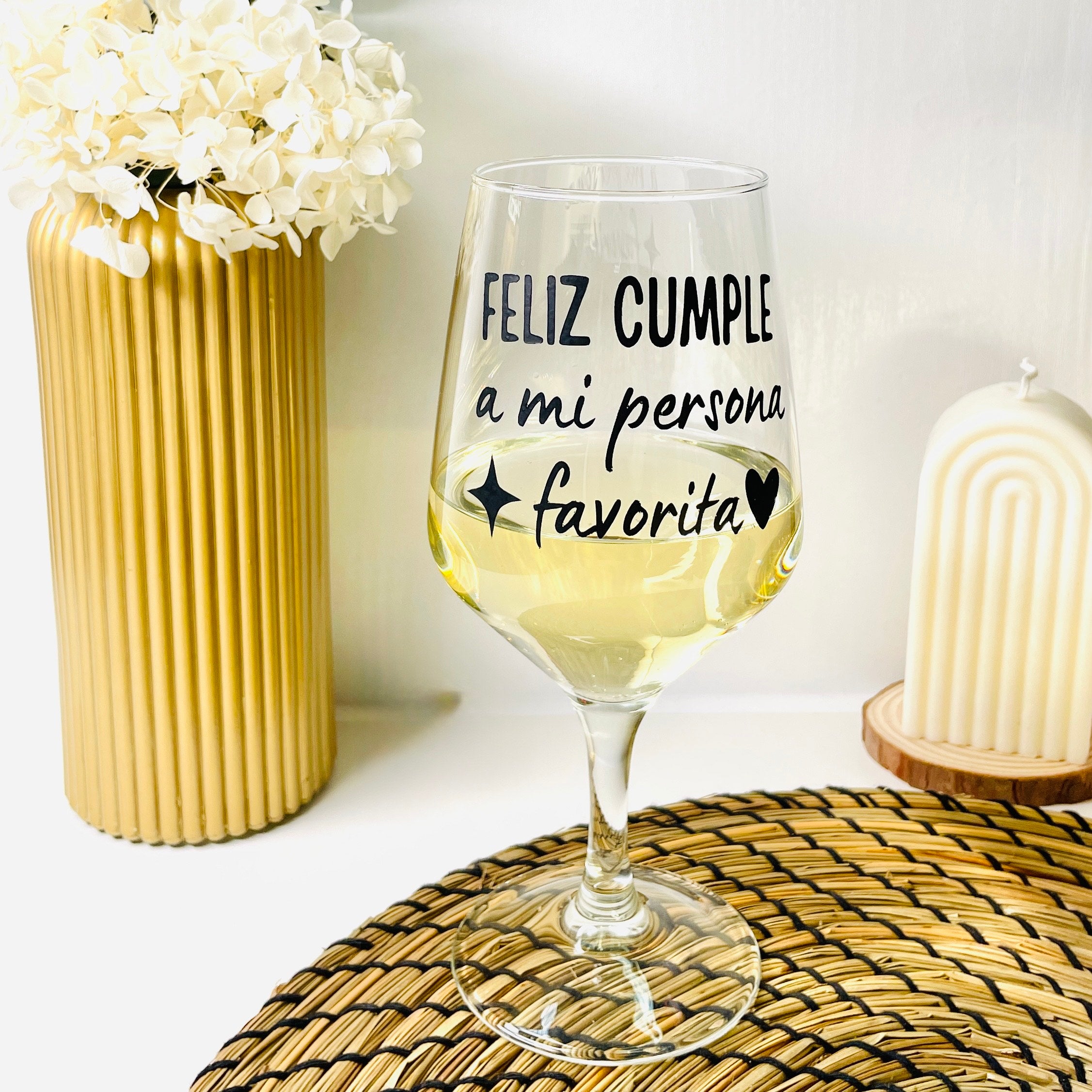 Copa De Vino Feliz Cumple A Mi Persona Favorita