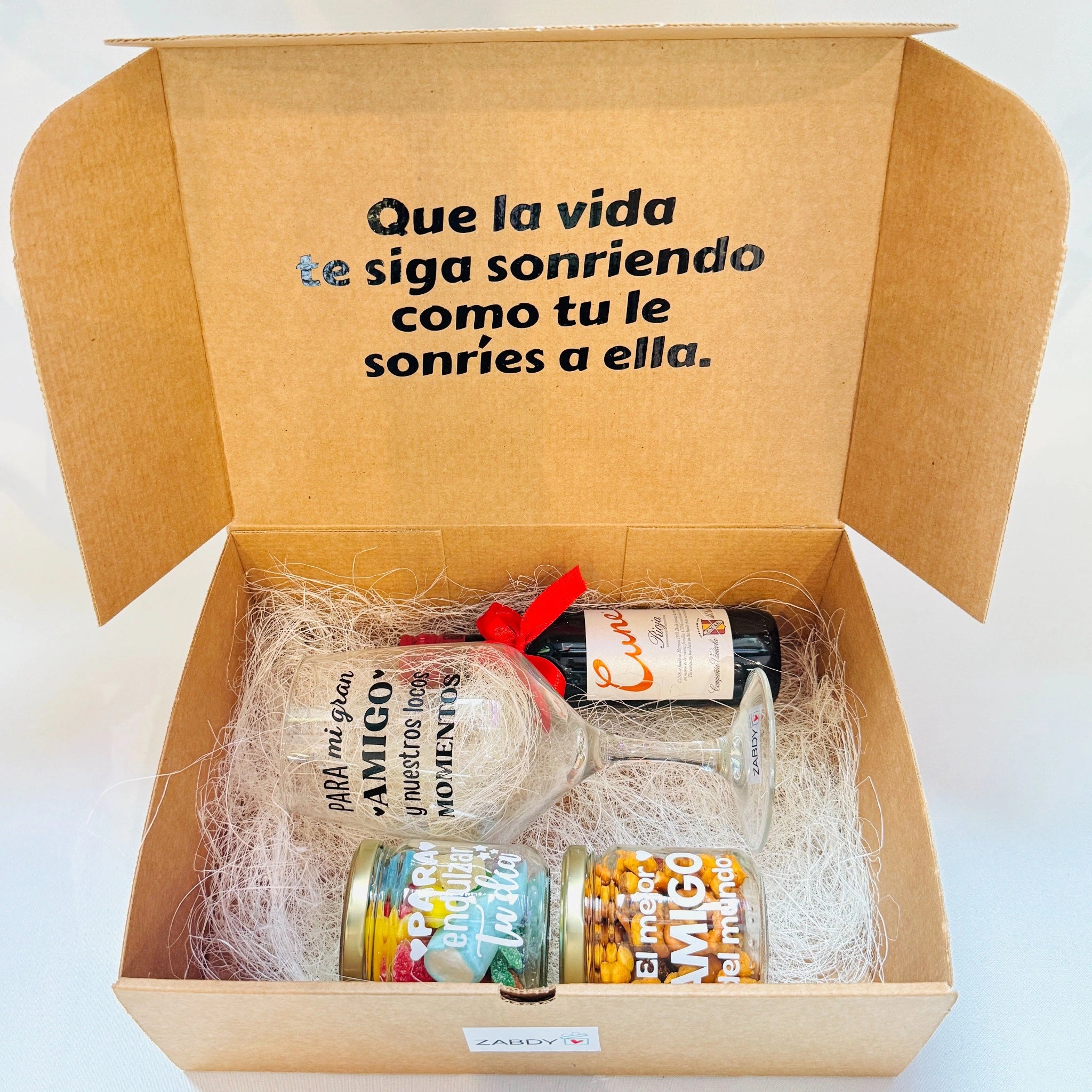 Caja Regalo Para Amigos “Que La Vida Te Siga Sonriendo”