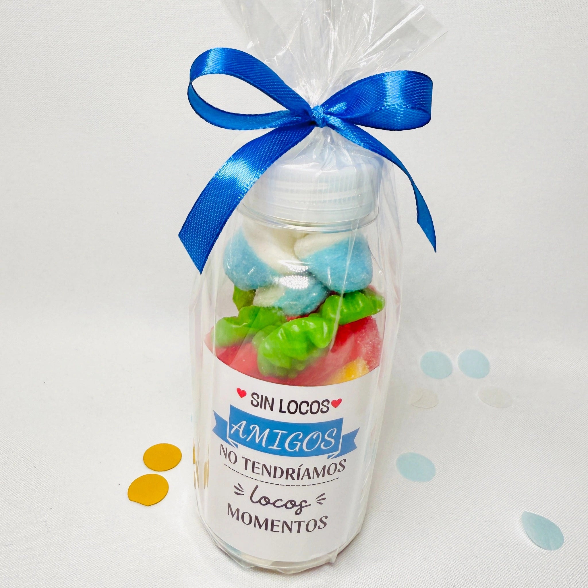 Botella De Gominolas “Sin Locos Amigos No Tendríamos Locos Momentos”