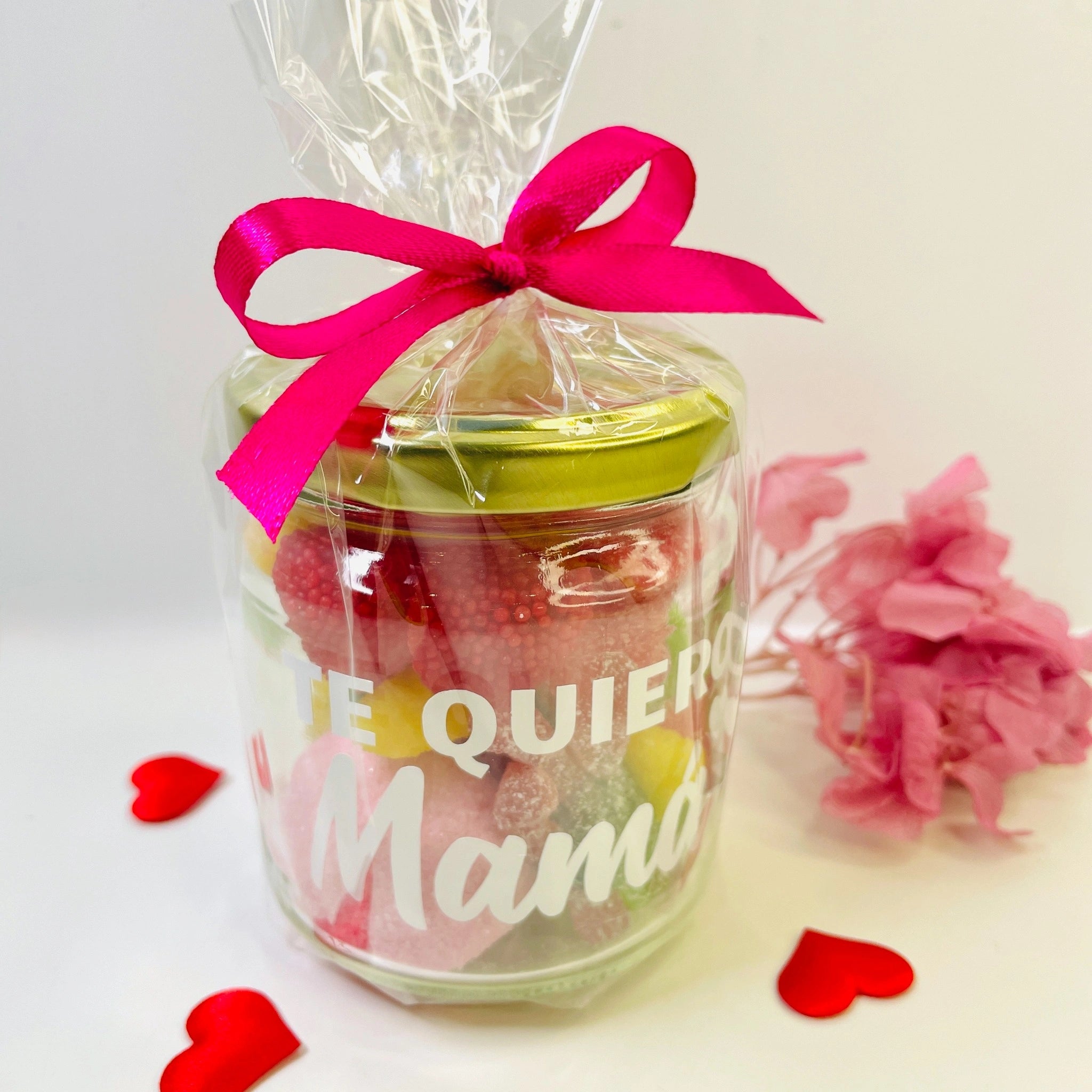 Bote  Pequeño De Gominolas “Te Quiero Mamá”