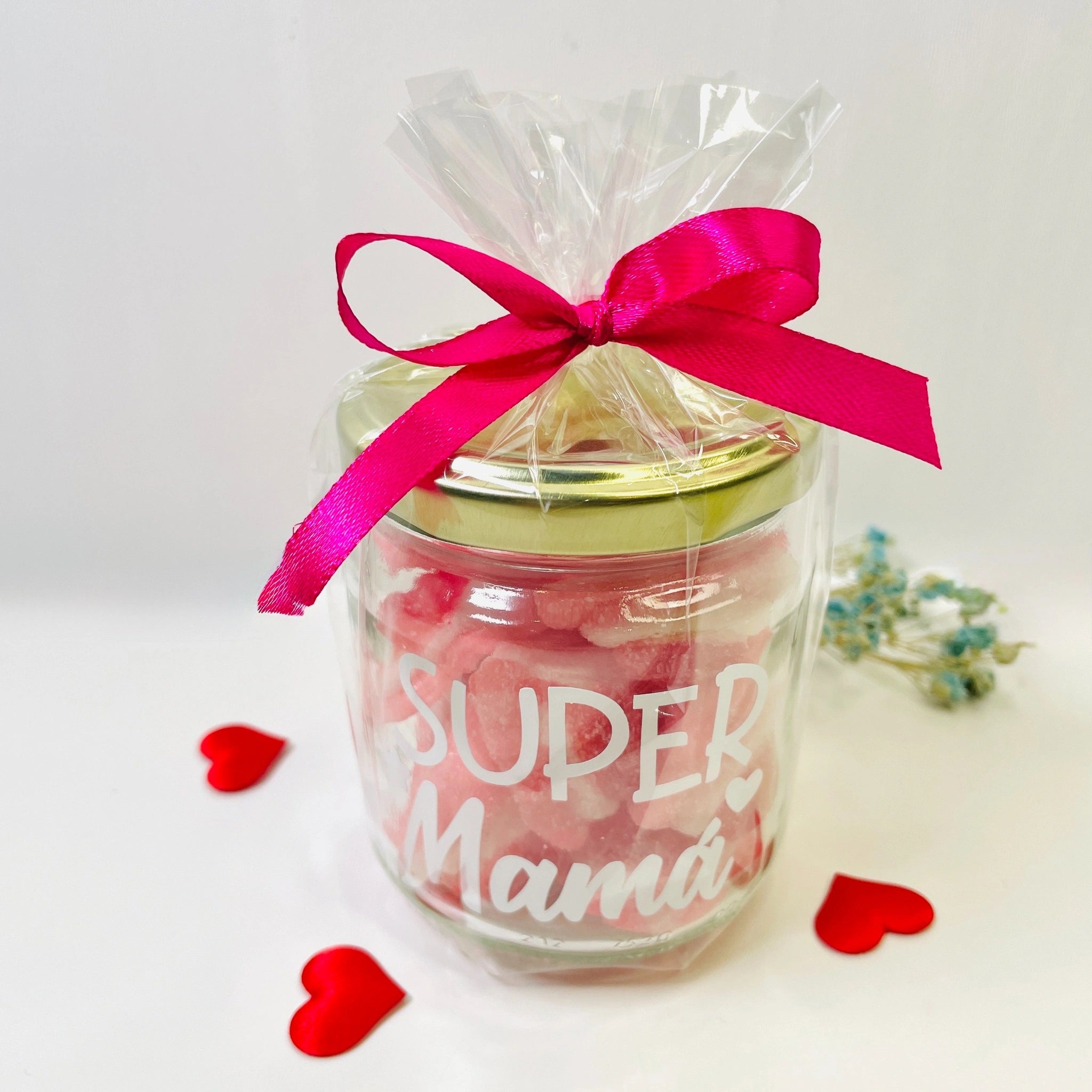 Bote Pequeño De Gominolas “Súper Mamá”