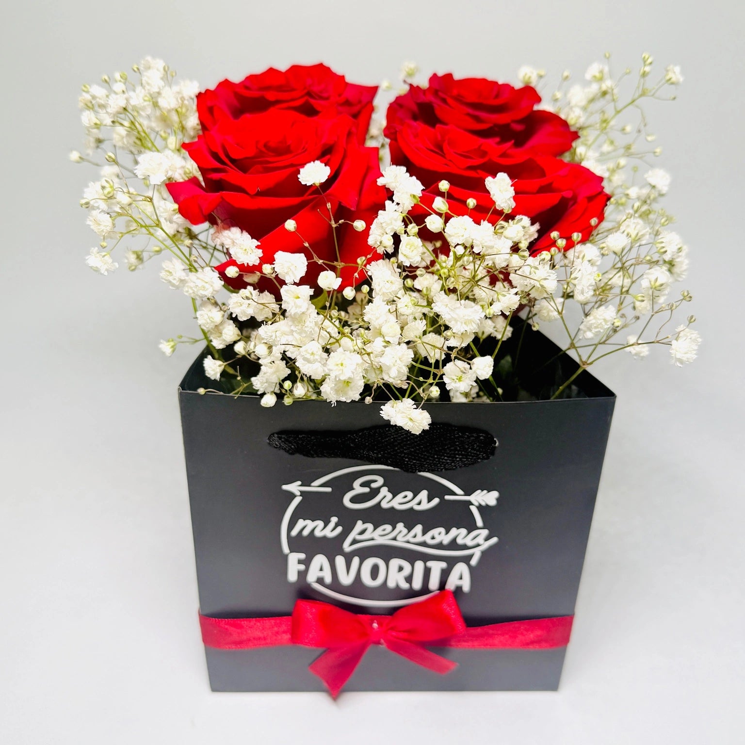 Composición De 4 Rosas Rojas – Regalo Romántico