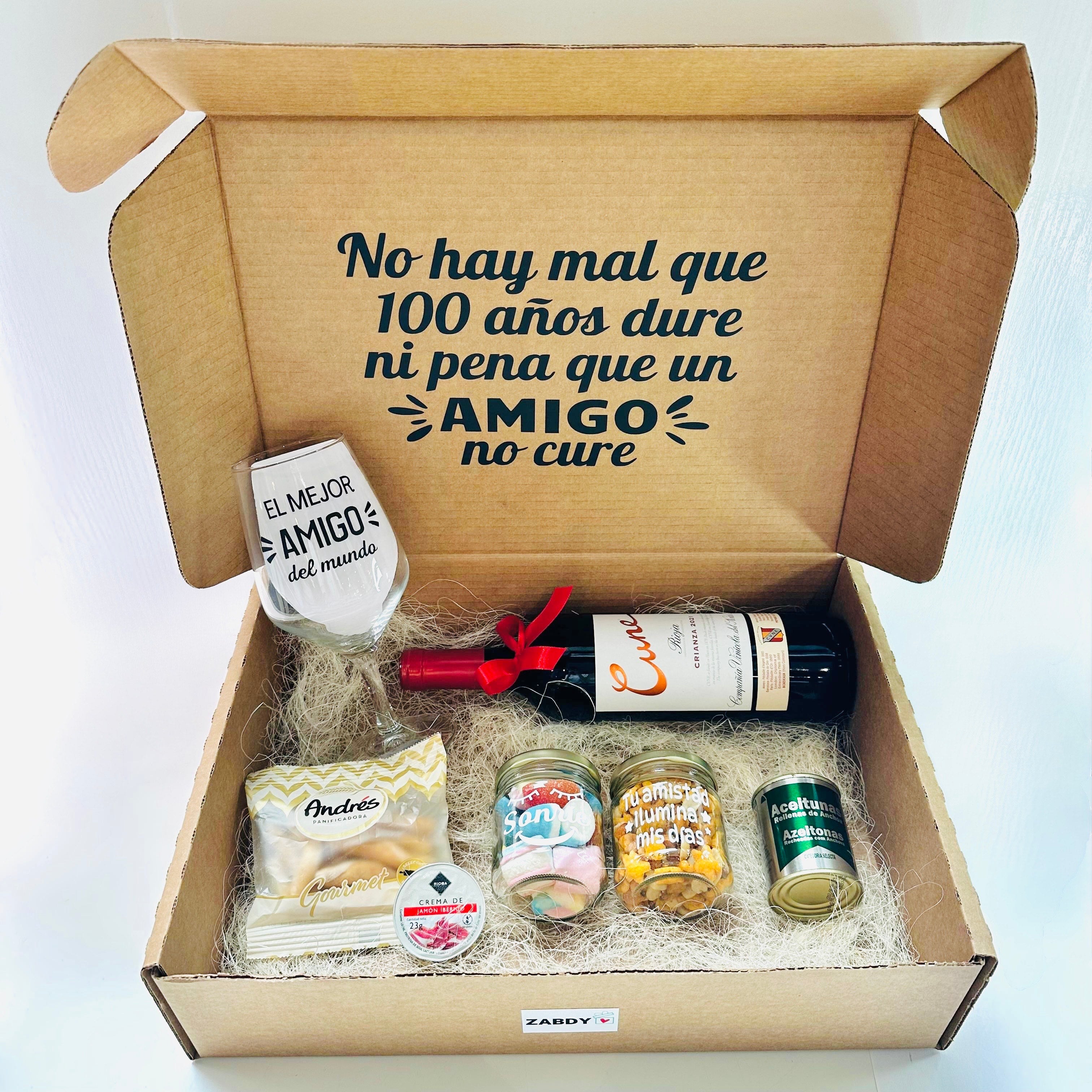 Caja regalo “No Hay Mal que 100 Años Dure ni Pena que un Amigo No Cure“