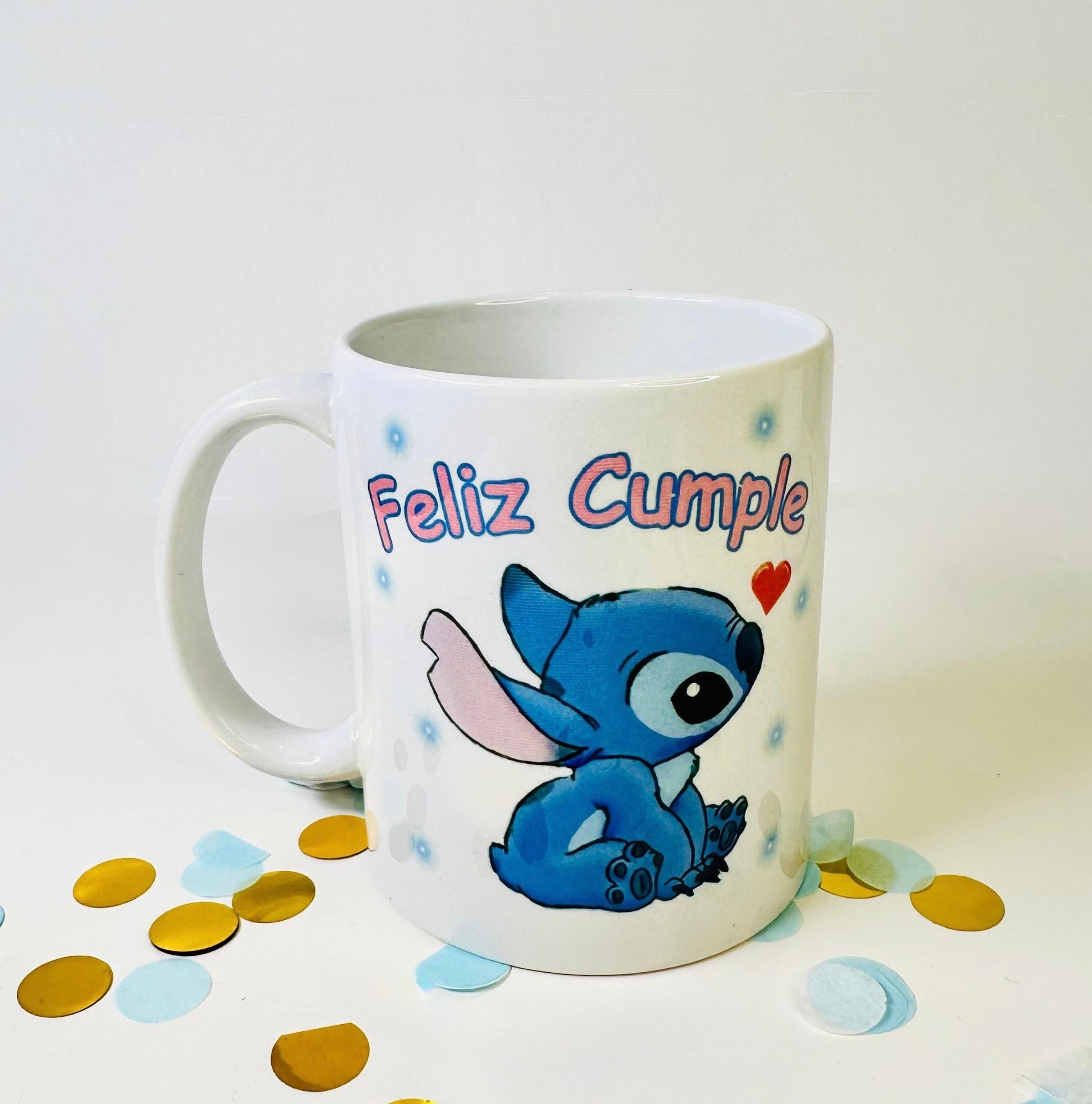 Taza personalizada Stitch “Feliz cumple”